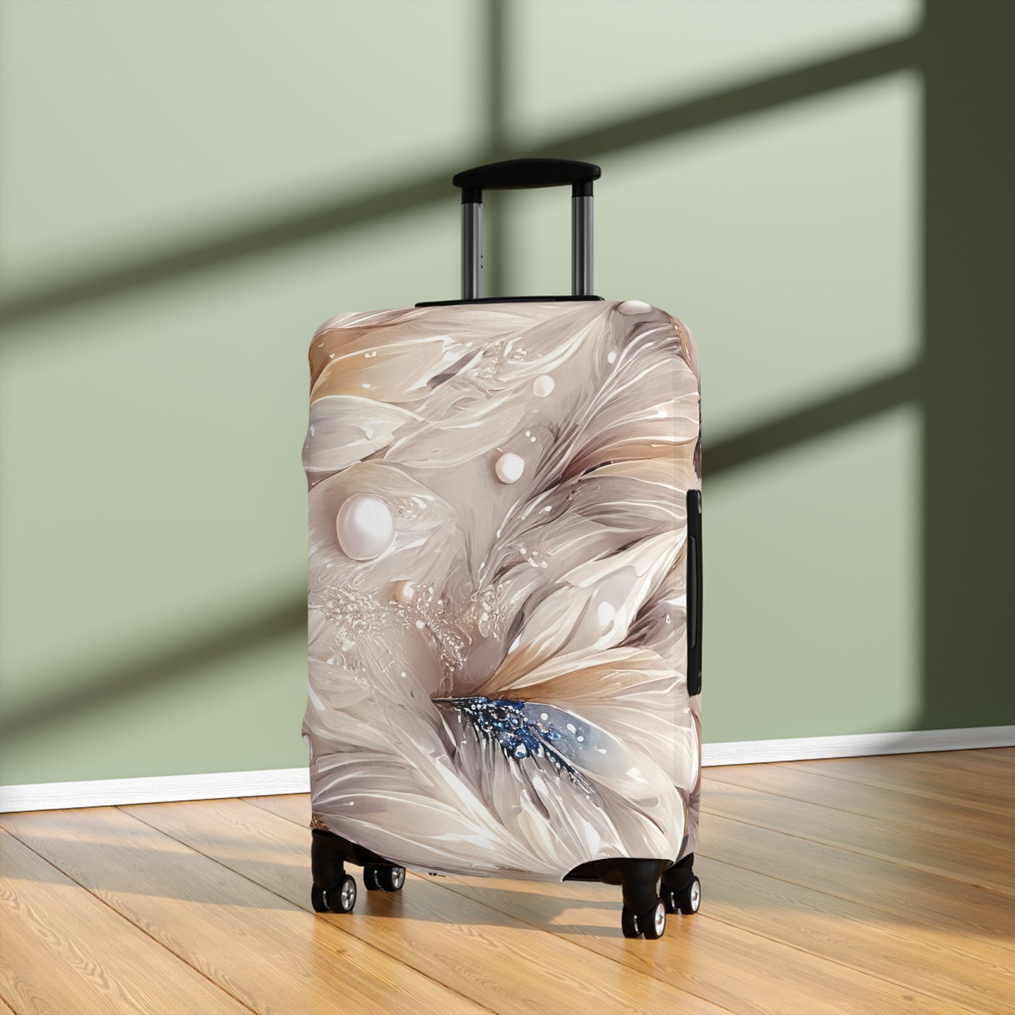 Luggage Cover, Beige Floral-3