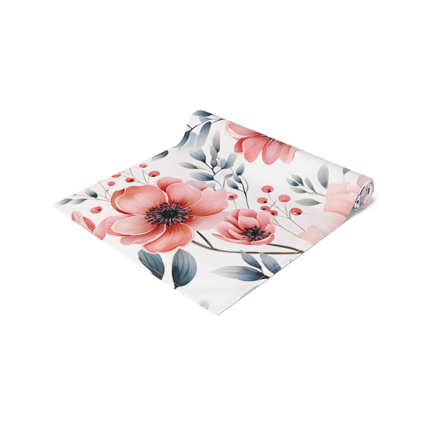 Floral Table Runner, Cotton Twill and Poly Available