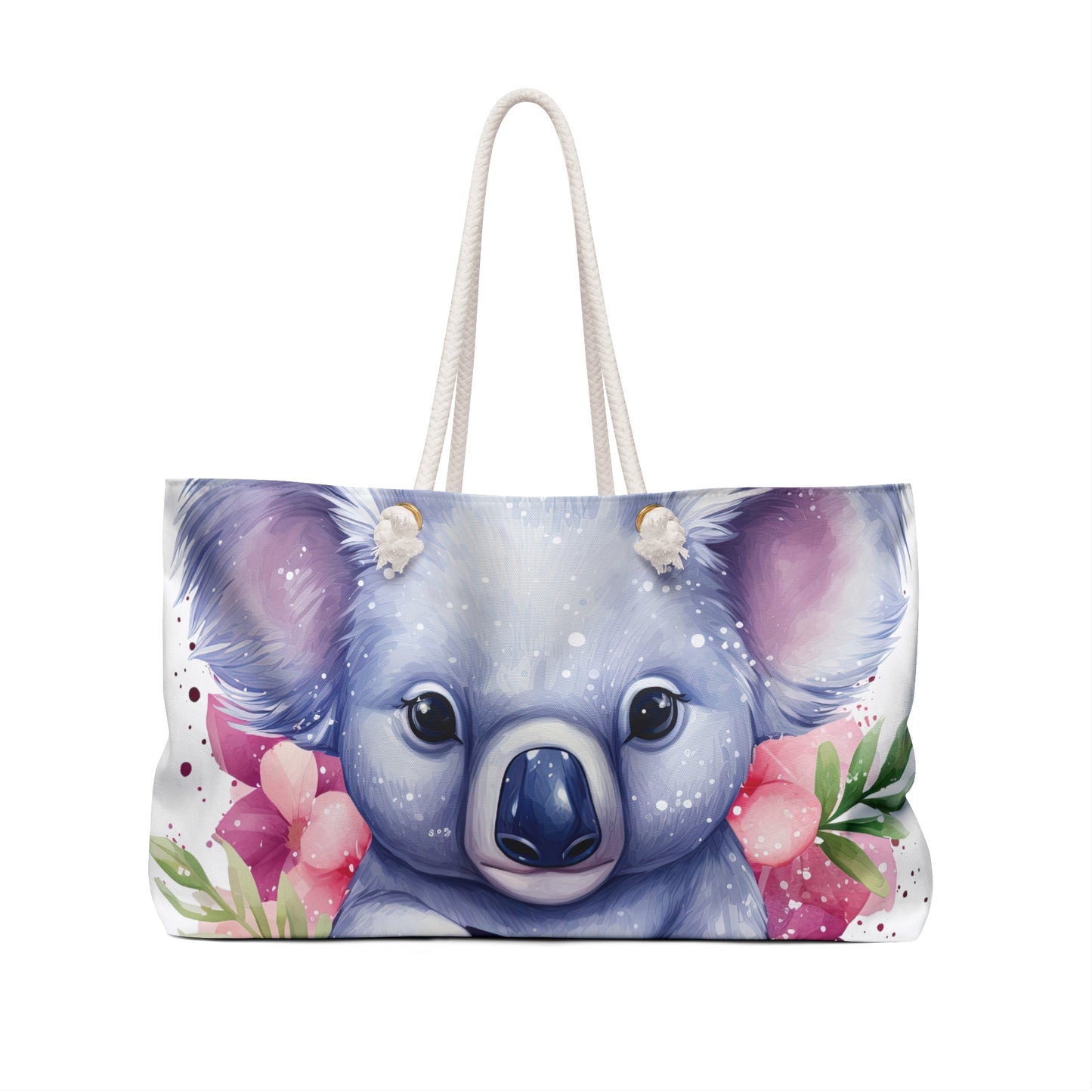 Personalised/Non-Personalised Weekender Bag, Koala, Large Weekender Bag, Beach Bag, Book Bag