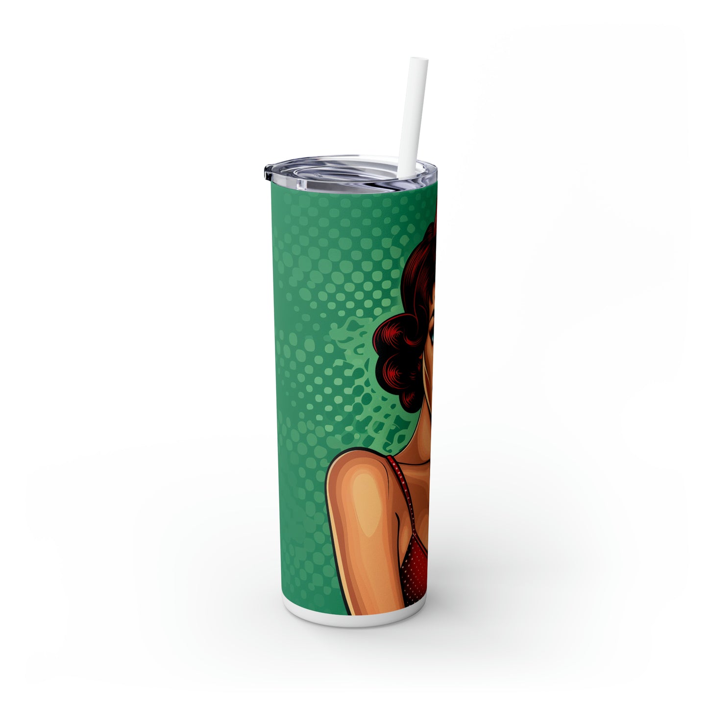 Skinny Tumbler with Straw, 20oz, Pop Art