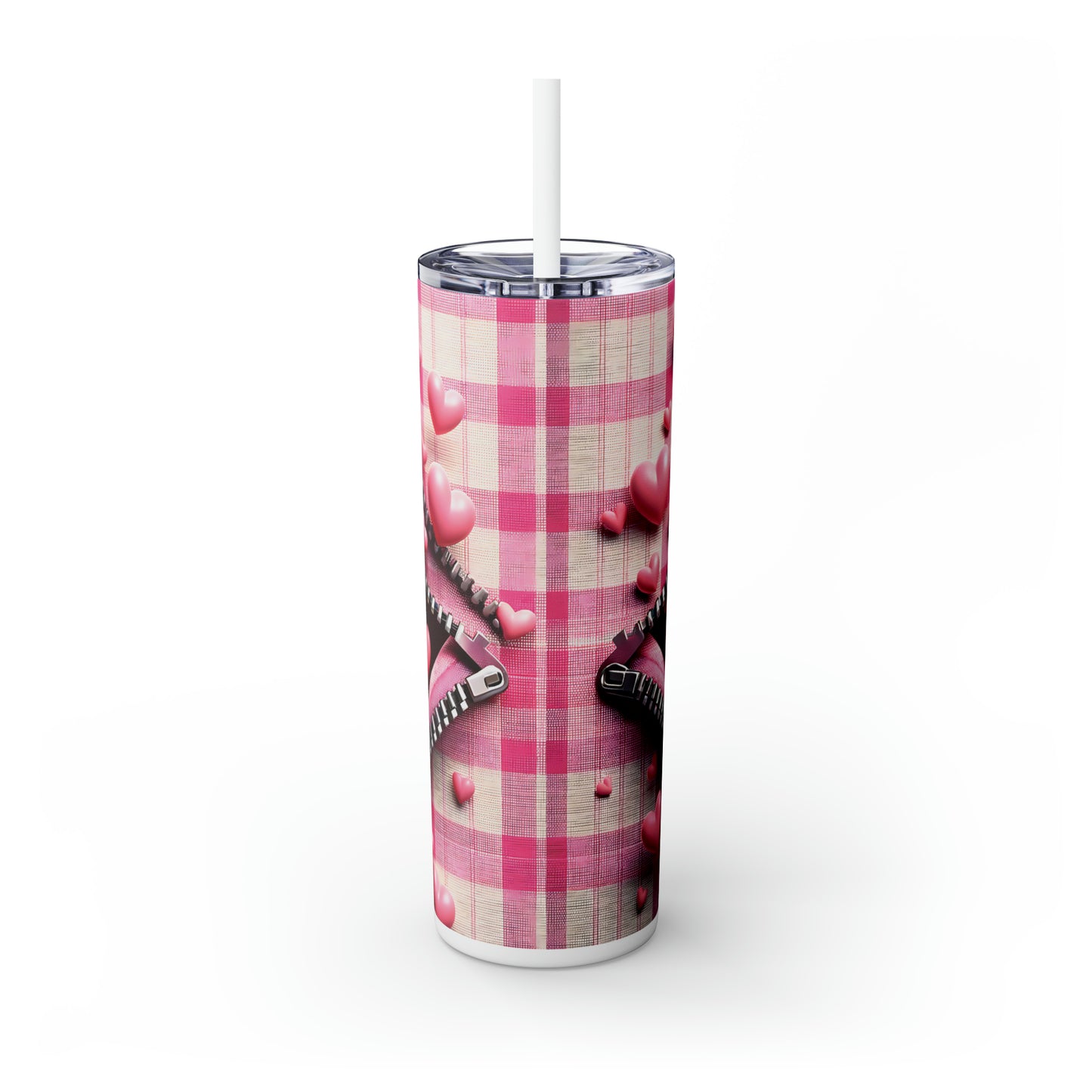 Skinny Tumbler with Straw, 20oz, Dog, Valentines Day, awd-1122