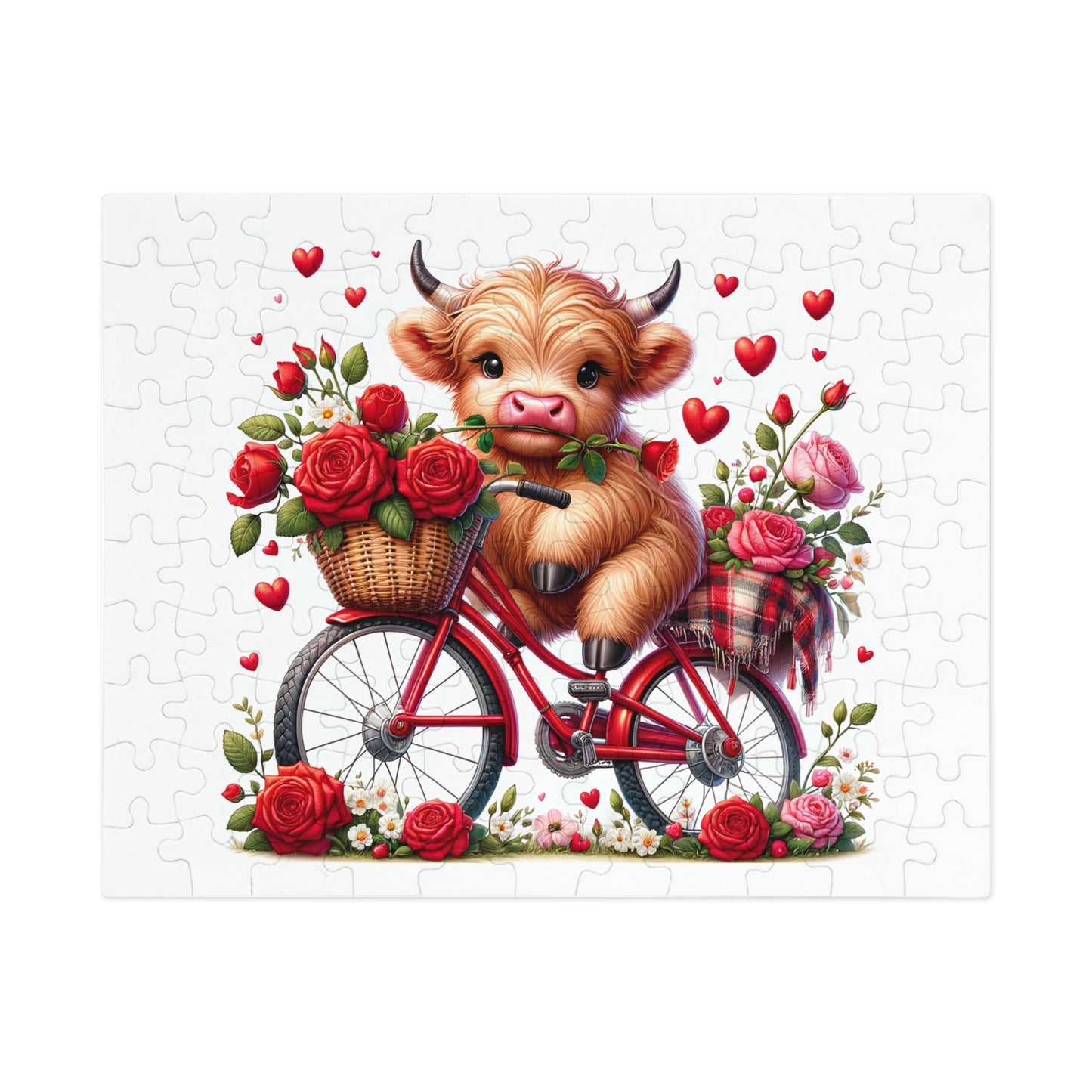 Puzzle, Highland Cow on Bike, Personalised/Non-Personalised (30, 110, 252, 500,1000-Piece) awd-612