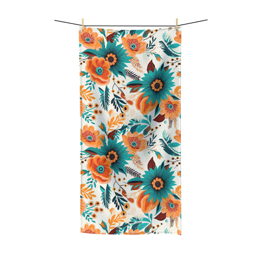 Beach Towel, Boho Flowers, Polycotton Towel