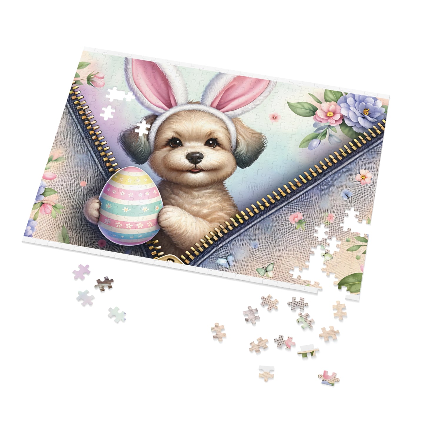 Jigsaw Puzzle, Easter, Dog with Bunny Ears, Personalised/Non-Personalised (30, 110, 252, 500,1000-Piece)