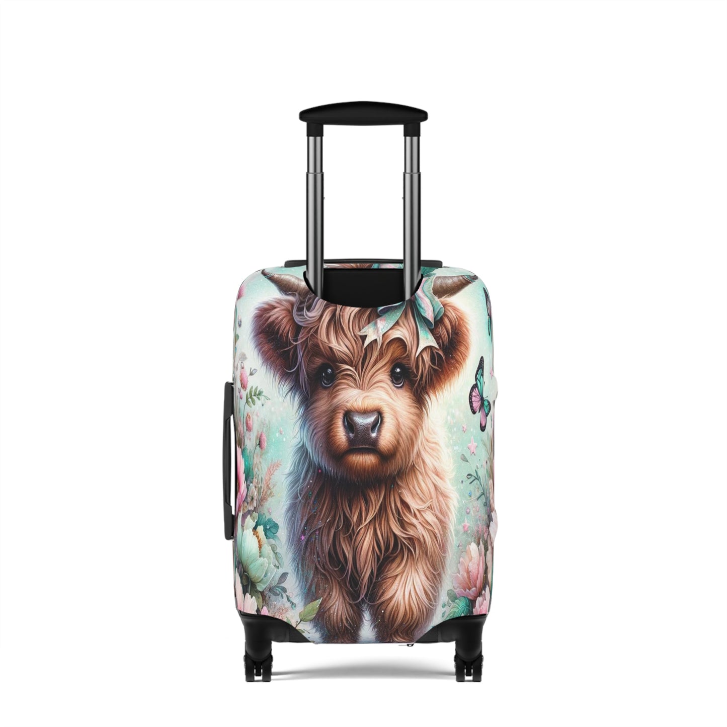 Luggage Cover, Highland Cow, Floral and Butterflies, awd-1418