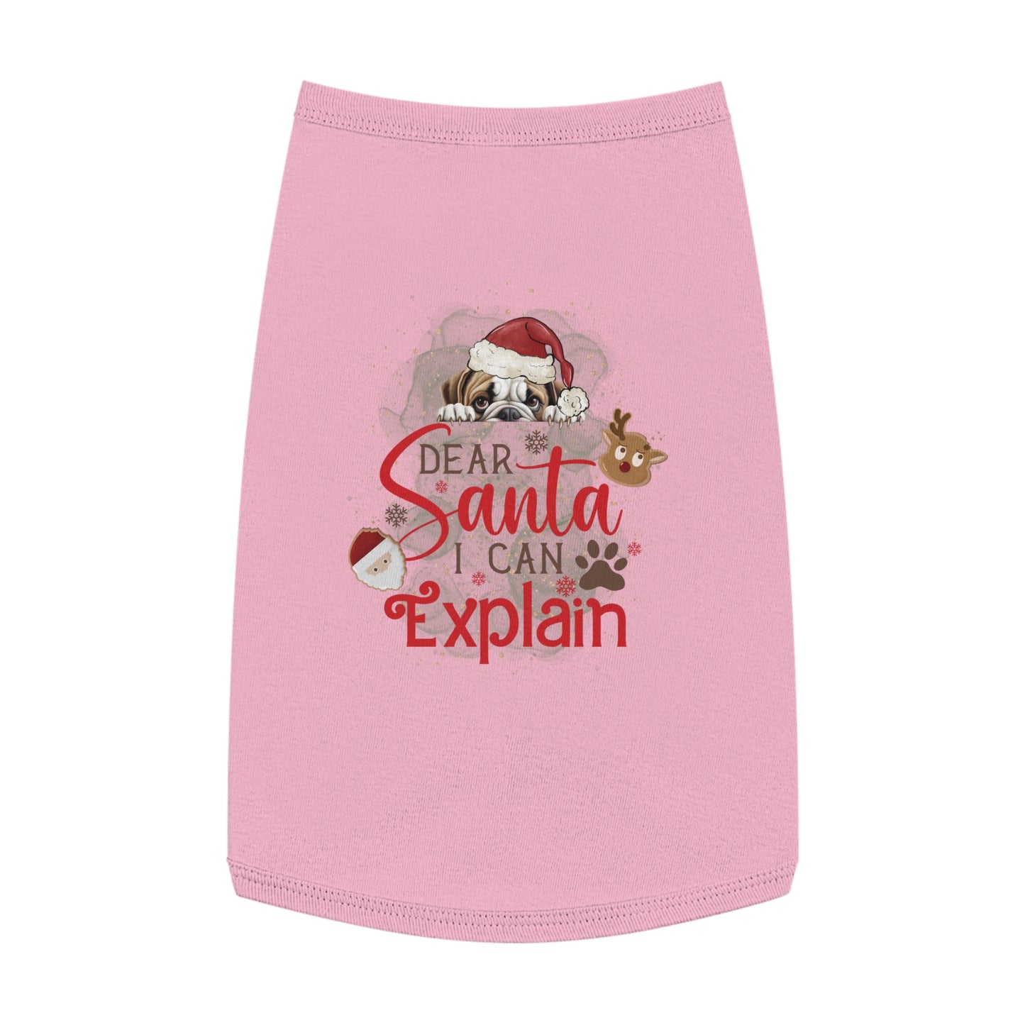 Pet Tank Top, Santa I Can Explain, Christmas Pet Tank Top