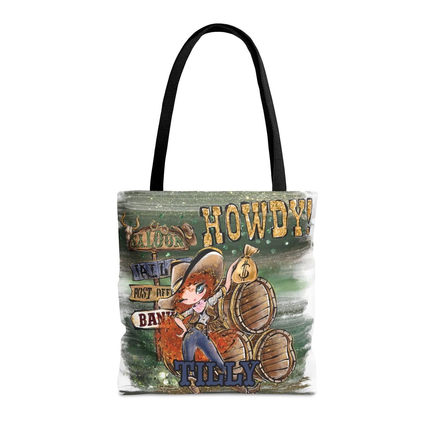 Personalised Tote Bag, Howdy, Red Curly Hair, Blue Eyes, Tote bag