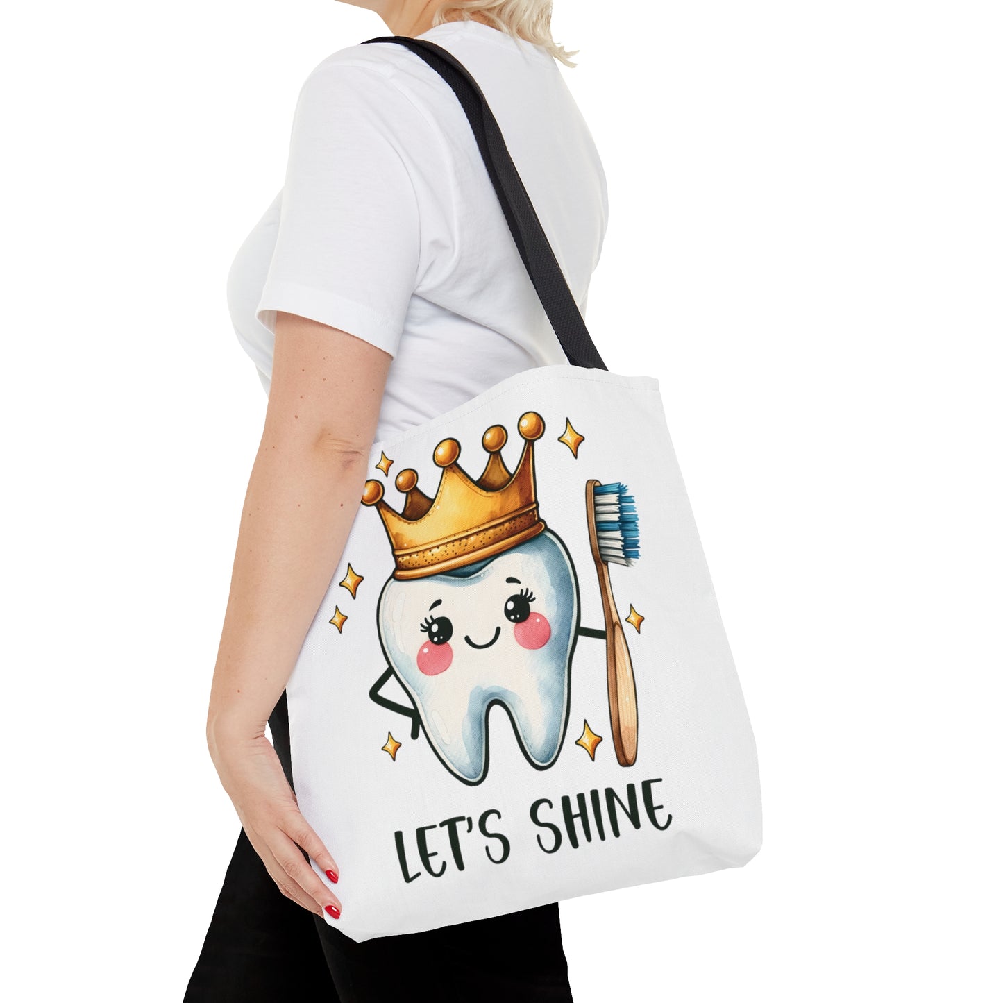 Tote Bag, Dentist, Tooth, Let's Shine, Personalised/Non-Personalised Tote bag