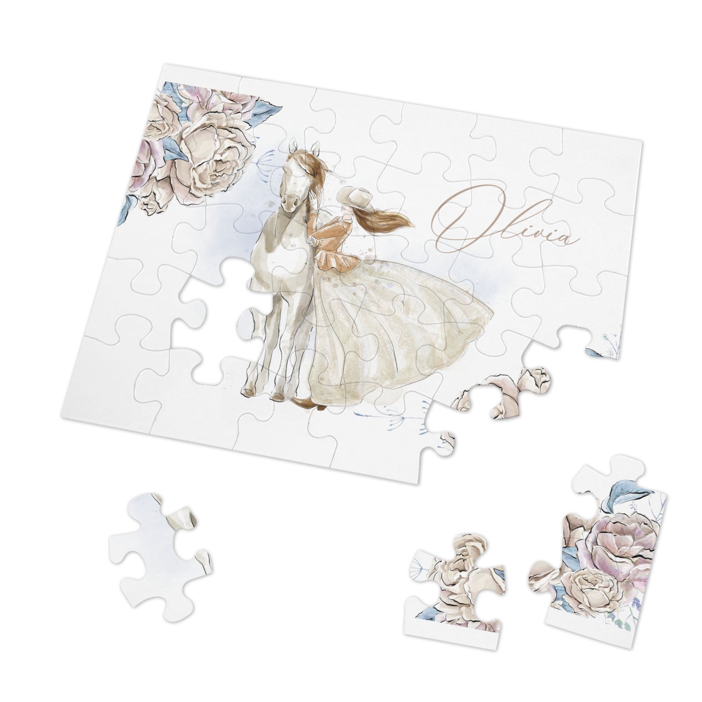 Jigsaw Puzzle, Western, Just a Girl Who Loves Horses, Personalised/Non-Personalised (30, 110, 252, 500,1000-Piece)