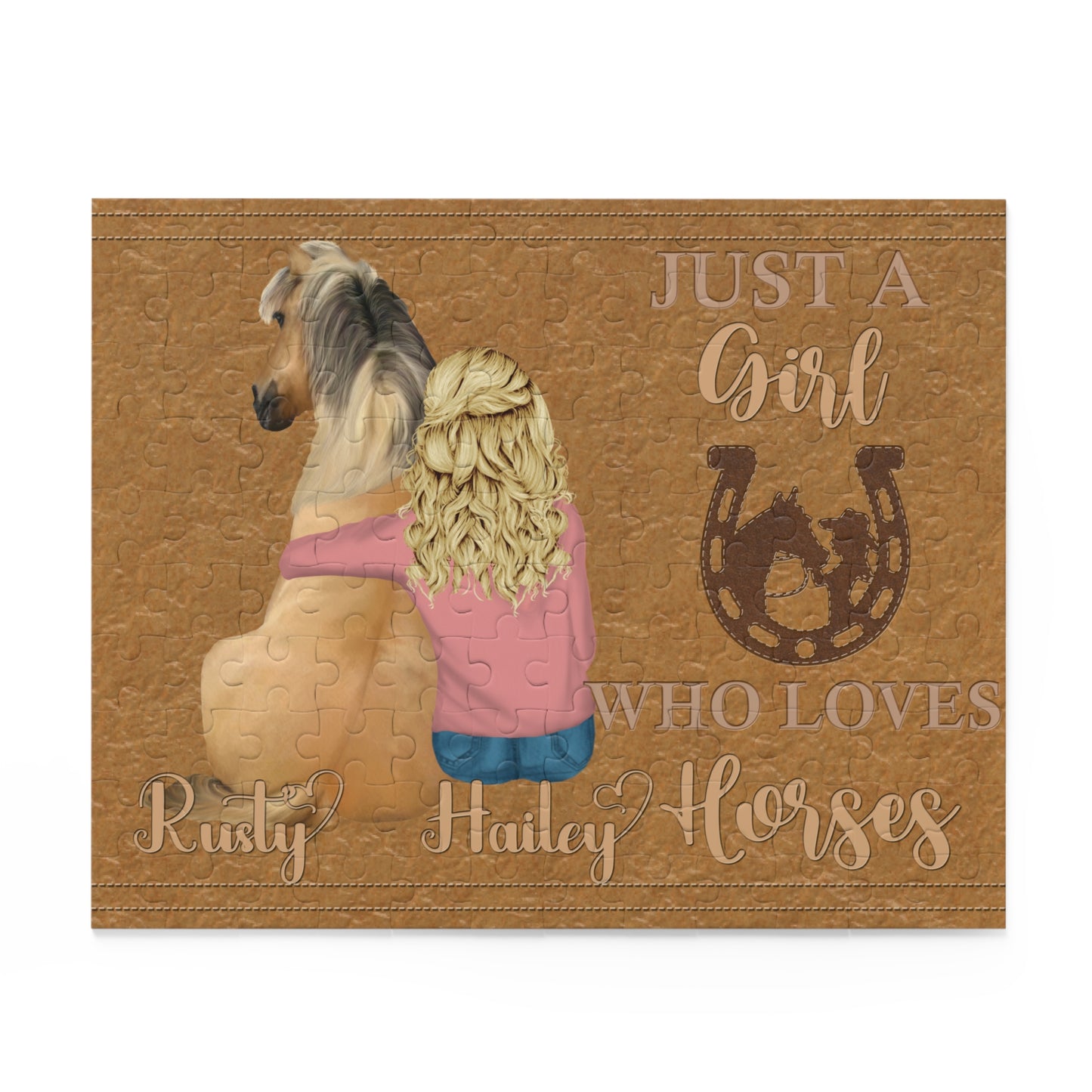 Personalised/Non-Personalised Puzzle, Just a Girl Who Loves Horses (120, 252, 500-Piece)