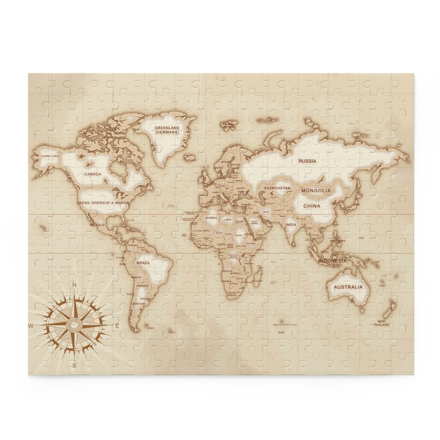 Personalised/Non-Personalised Puzzle, World Map (120, 252, 500-Piece)