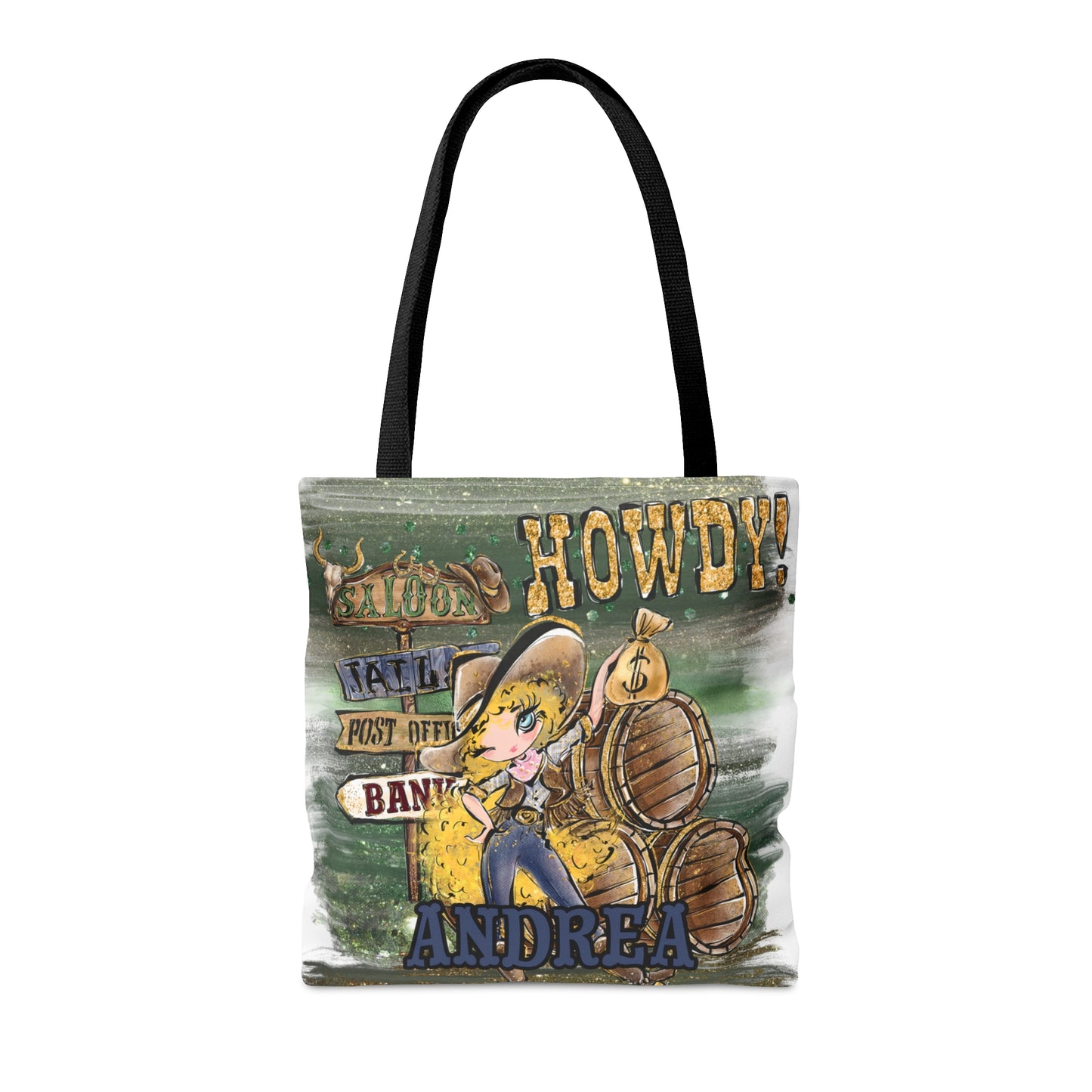 Personalised Tote Bag, Howdy, Blonde Curly Hair, Blue Eyes, Tote bag