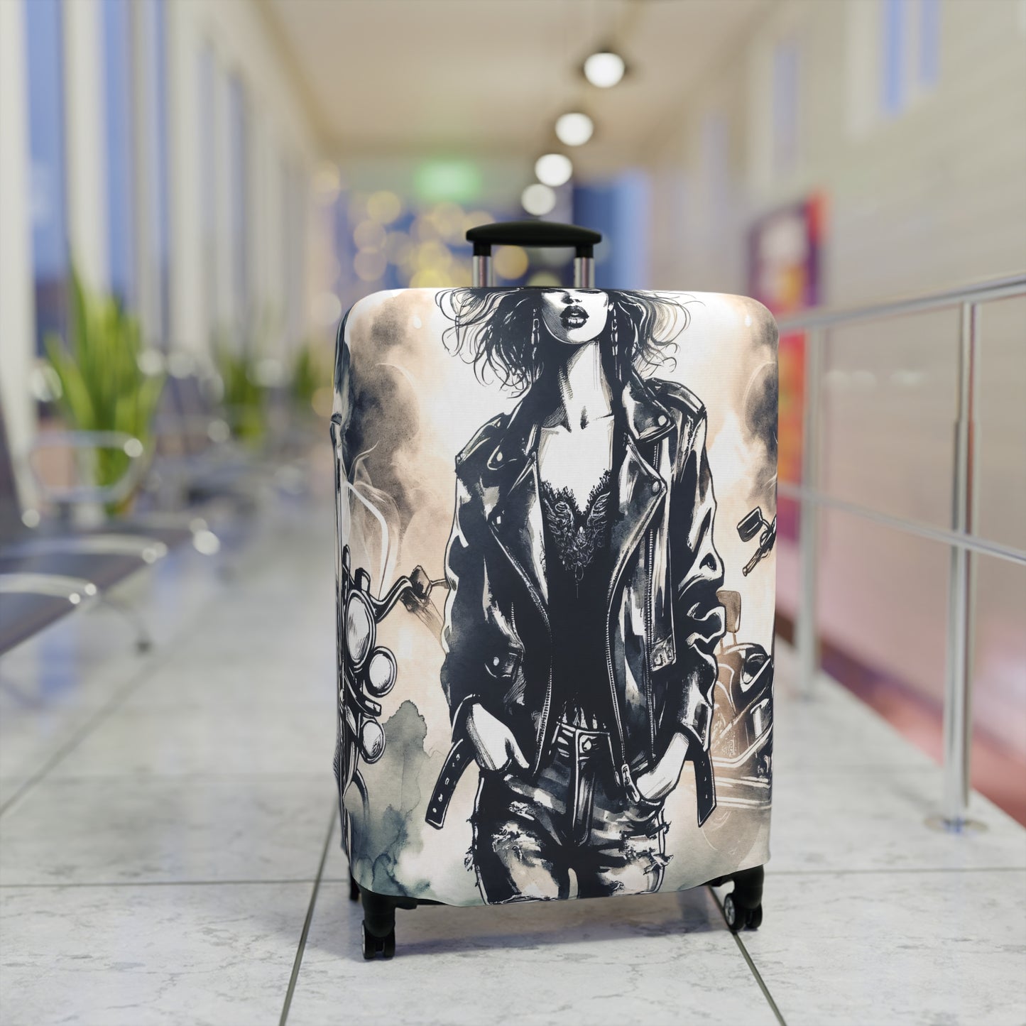 Luggage Cover, Girl Motorbike, awd-1737