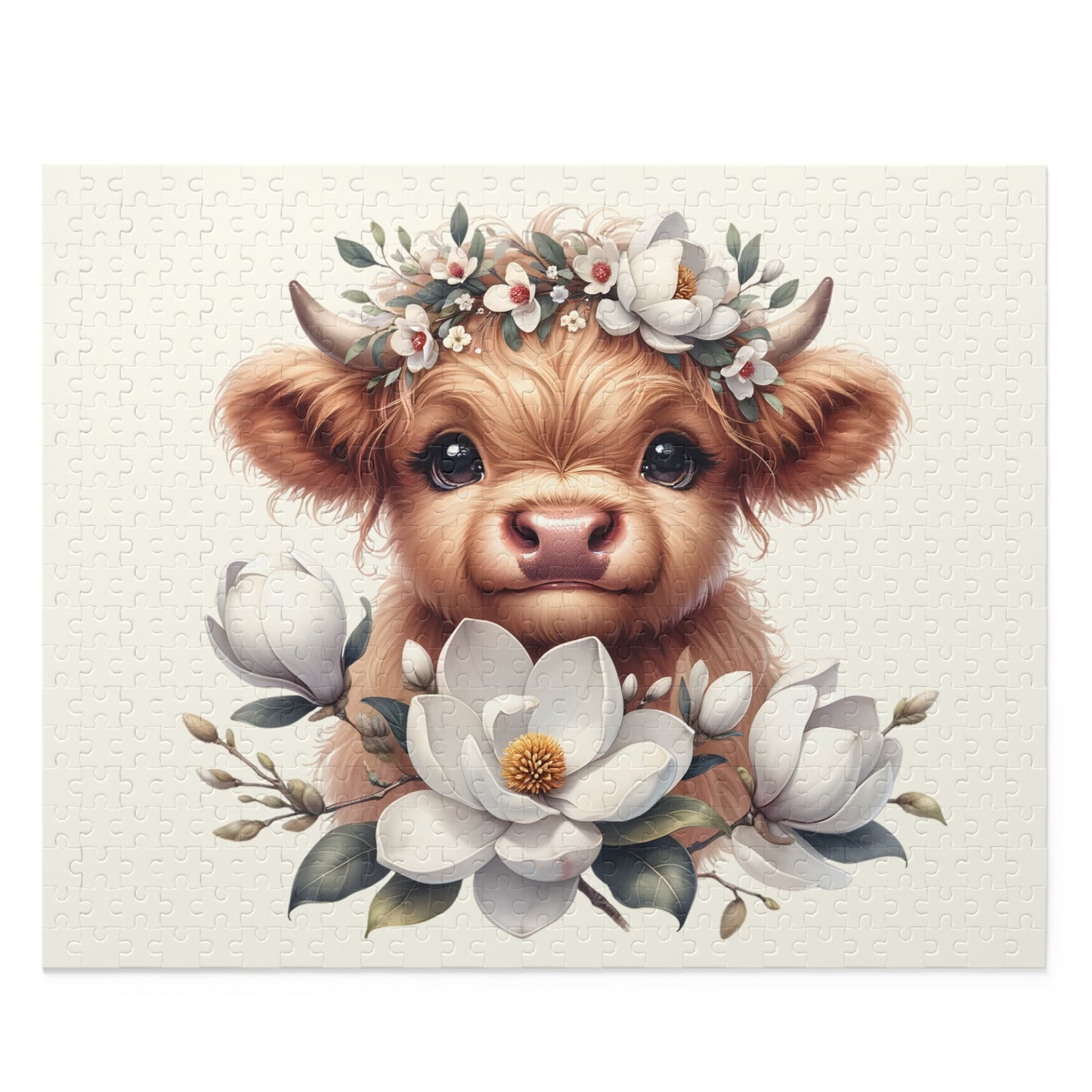 Personalised/Non-Personalised Puzzle, Highland Cow (120, 252, 500-Piece)