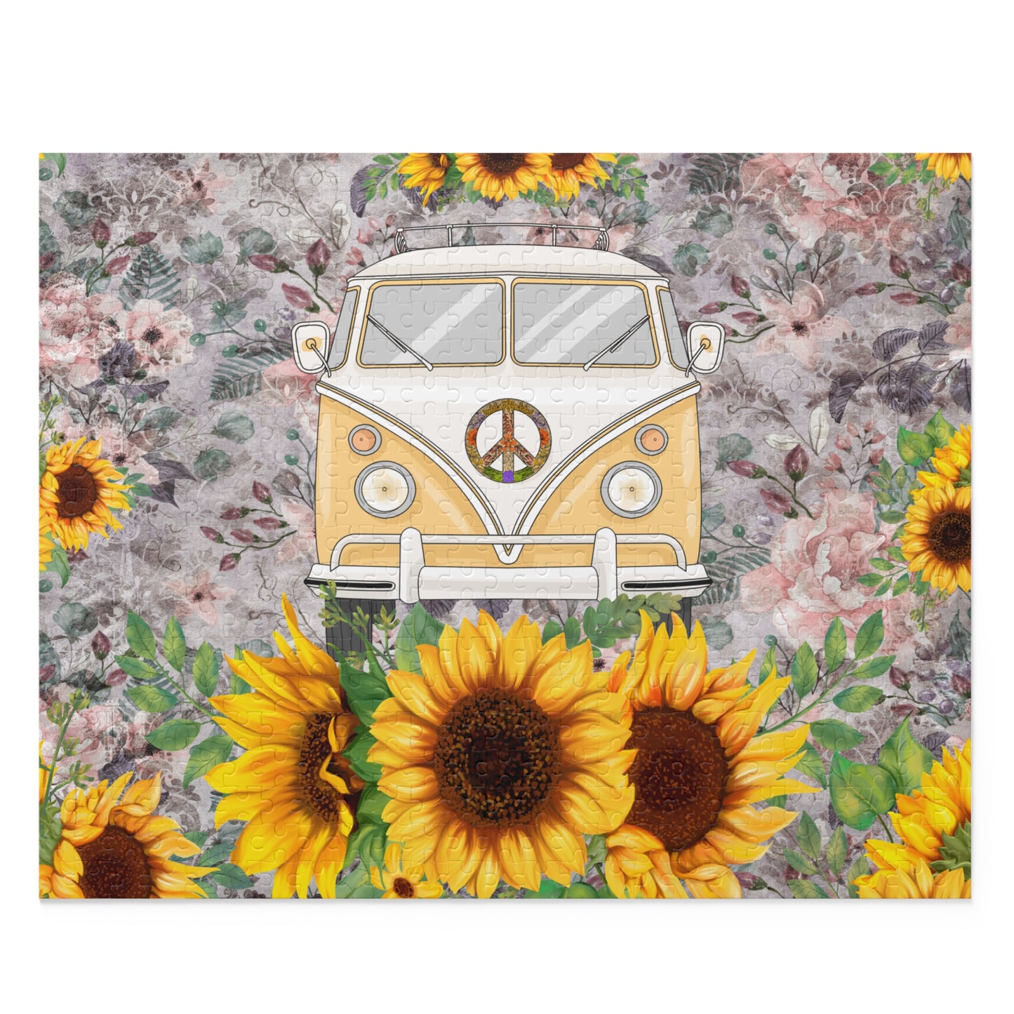 Personalised/Non-Personalised Puzzle, Sunflower, Combi Van (120, 252, 500-Piece)