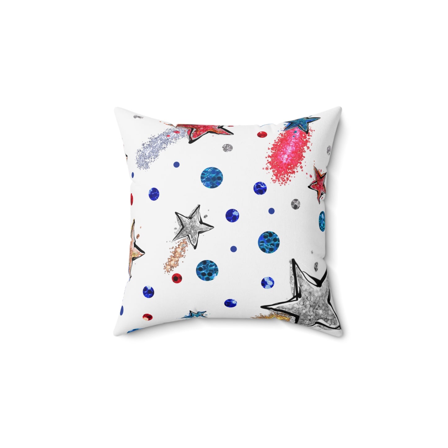 Spun Polyester Square Pillow, Stars Cushion