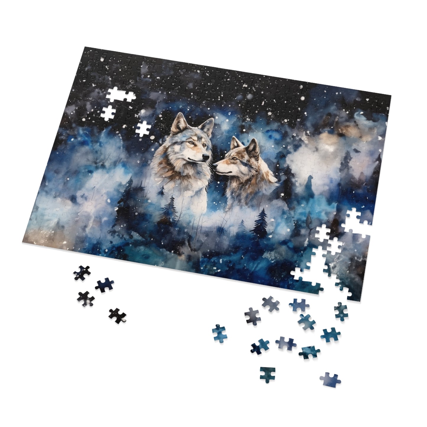 Puzzle, Wolves, Personalised/Non-Personalised (30, 110, 252, 500,1000-Piece) Awd-547
