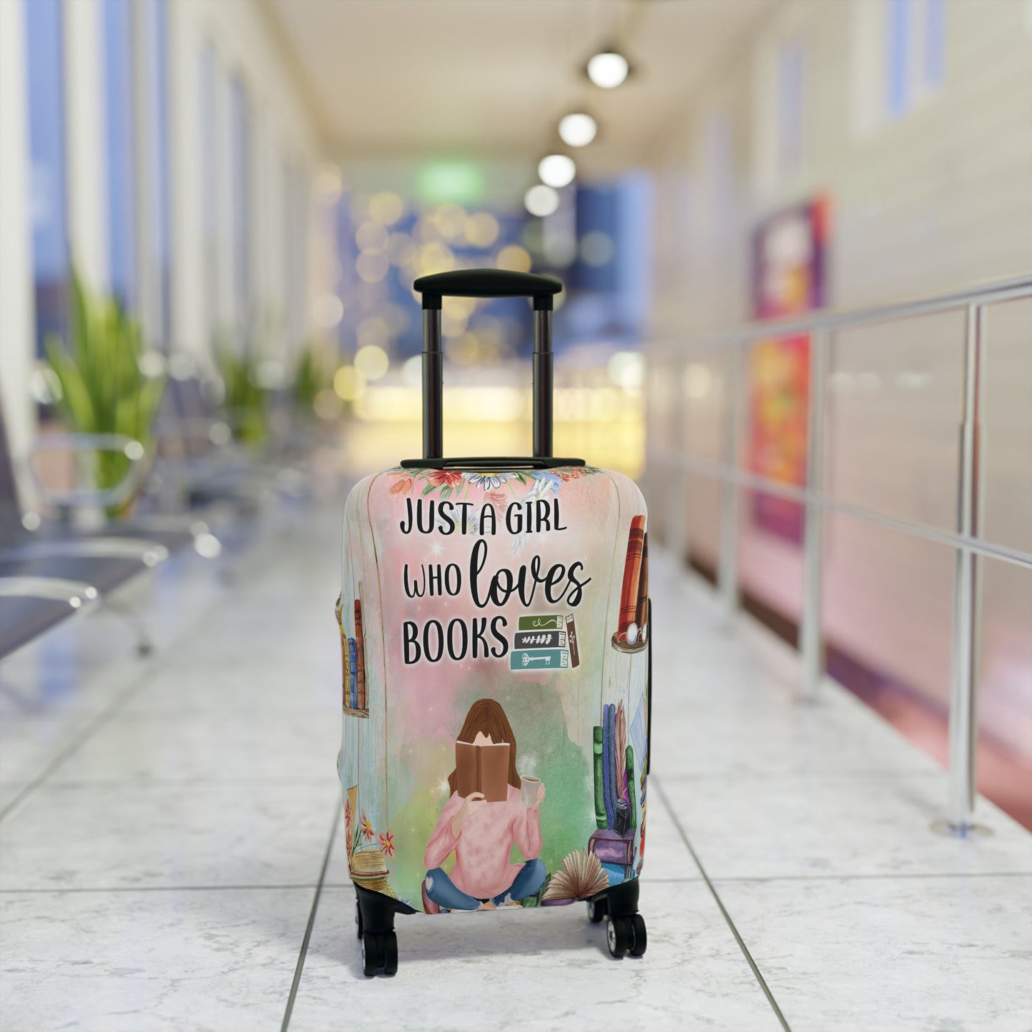 Luggage Cover, Just a Girl who Loves Books, awd-022