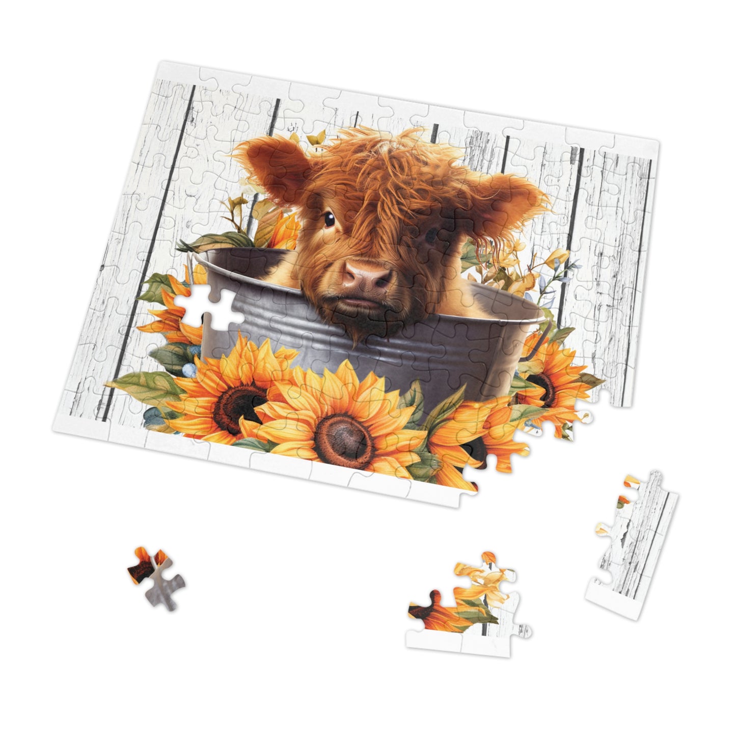 Jigsaw Puzzle, Highland Cow, Personalised/Non-Personalised (30, 110, 252, 500,1000-Piece)