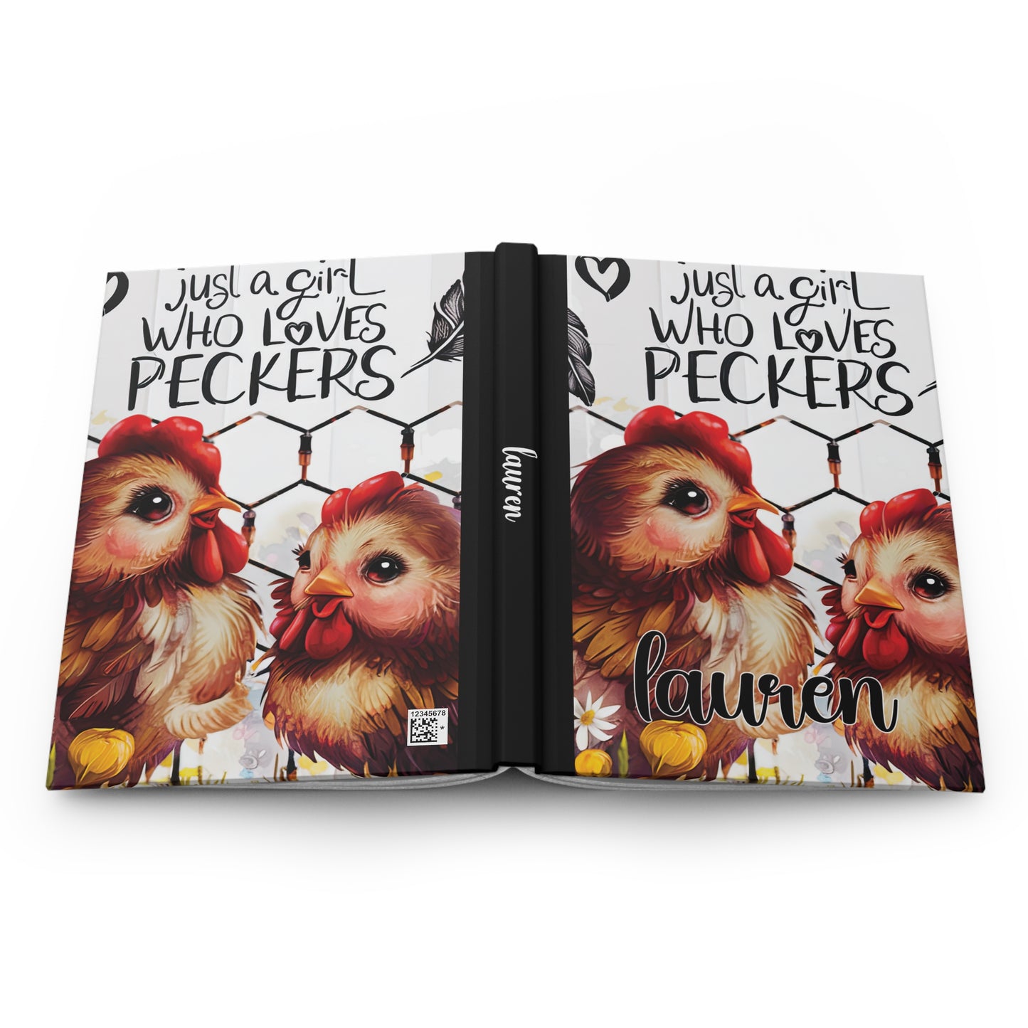 Personalised Hardcover Journal Matte, Just a Girl who Loves Peckers, awd-1474