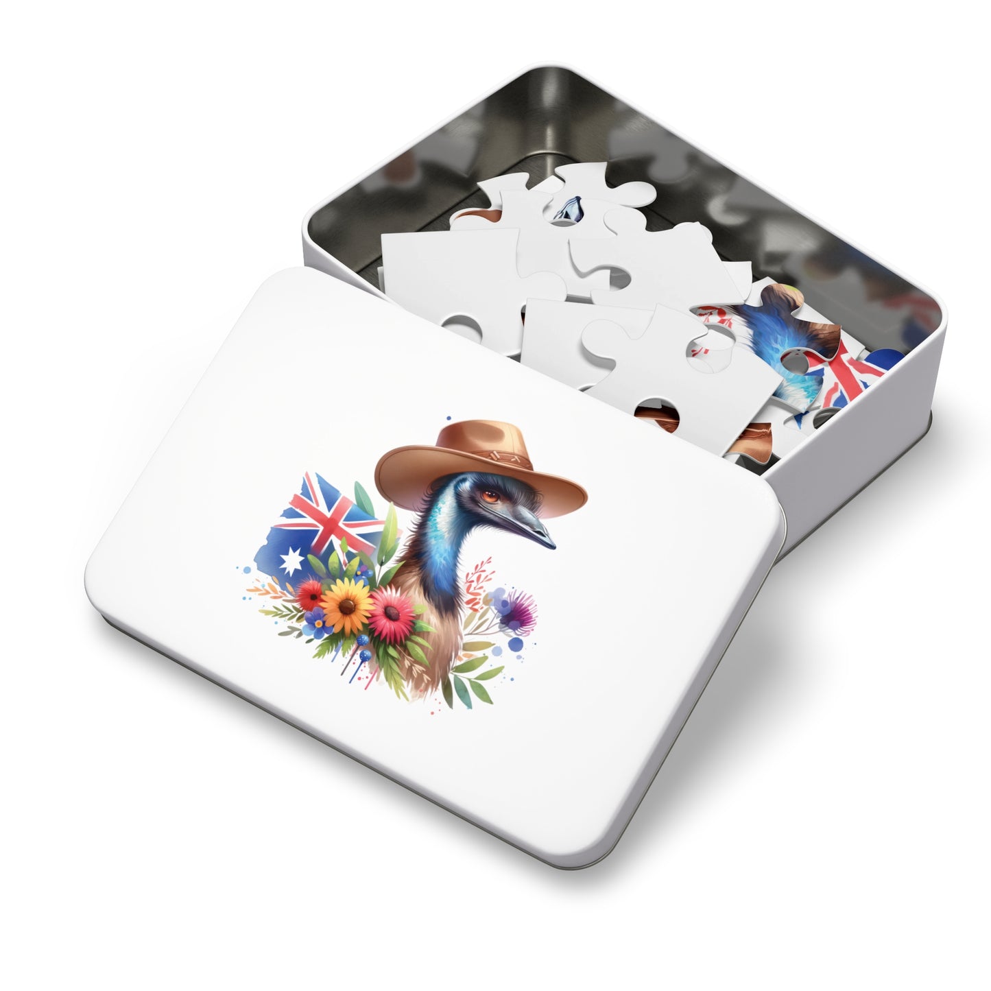 Jigsaw Puzzle in Tin, Australian Animals, Emu, Personalised/Non-Personalised, awd-1321 (30, 110, 252, 500,1000-Piece)