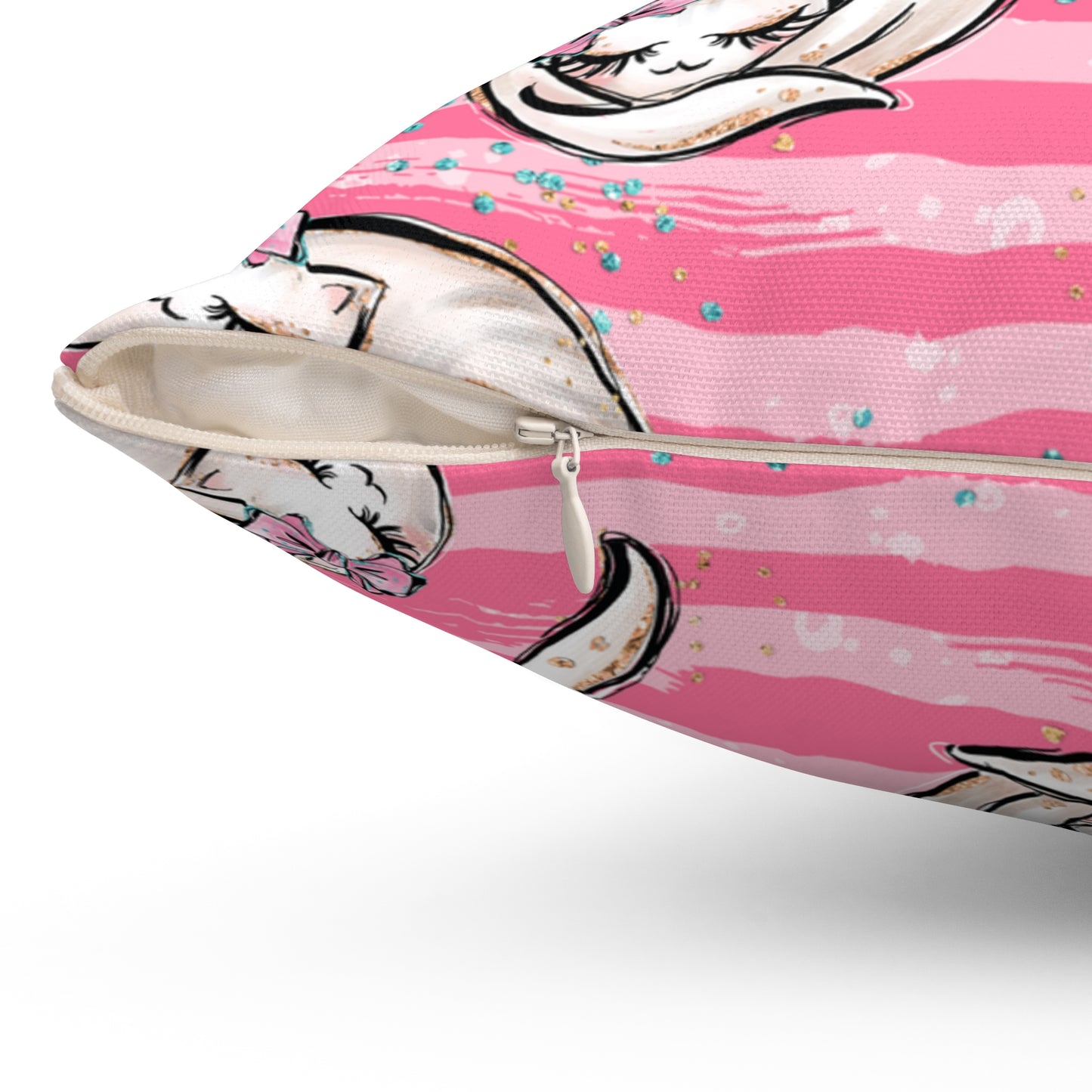 Spun Polyester Square Pillow, Cats Cushion