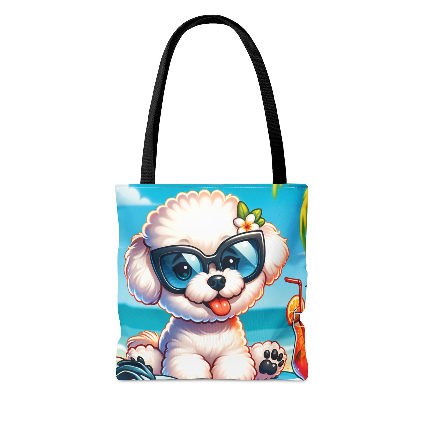 Tote Bag, Dog on Beach, Bichon Frise, Tote bag, awd-1107