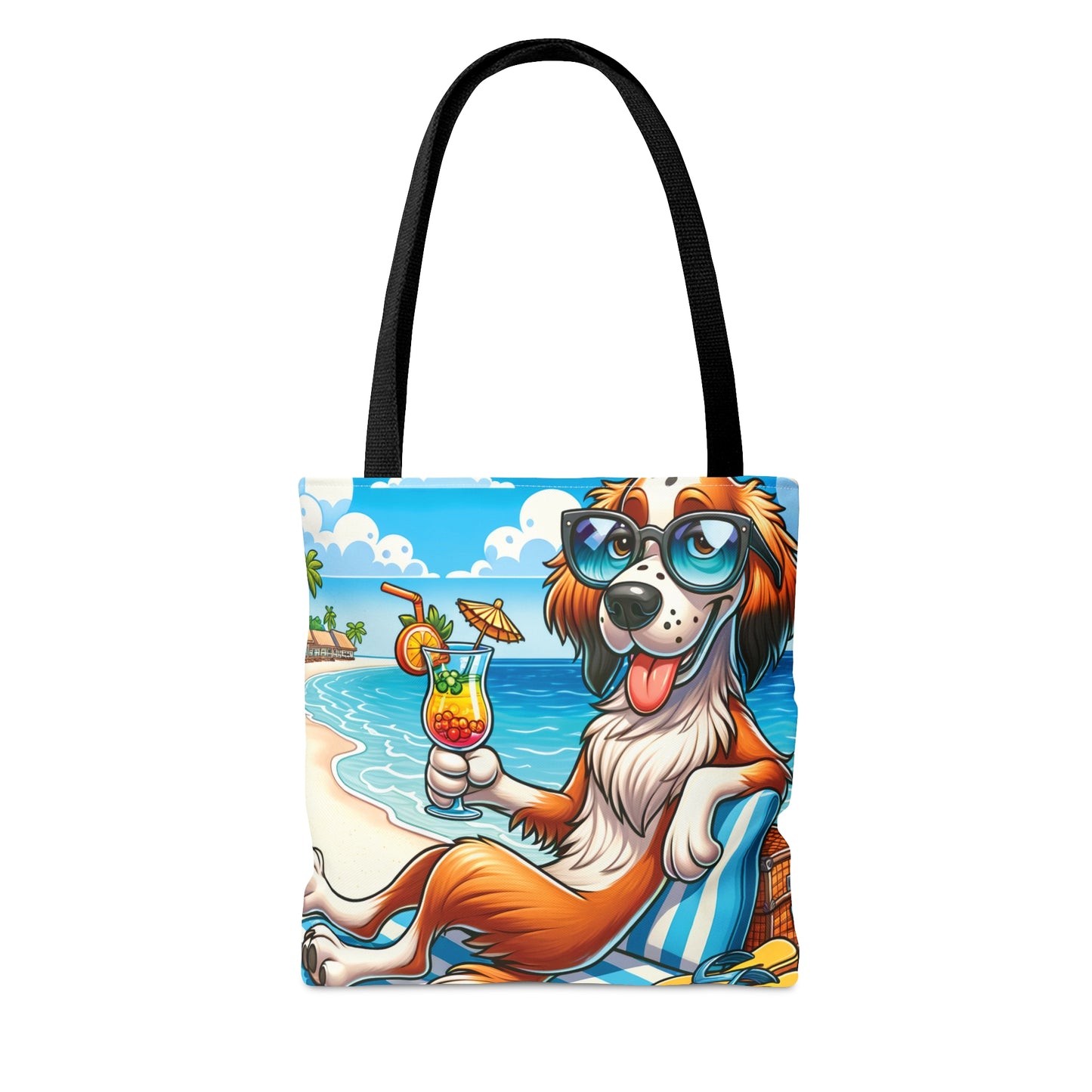 Tote Bag, Dog on Beach, English Setter, Tote bag, awd-1211