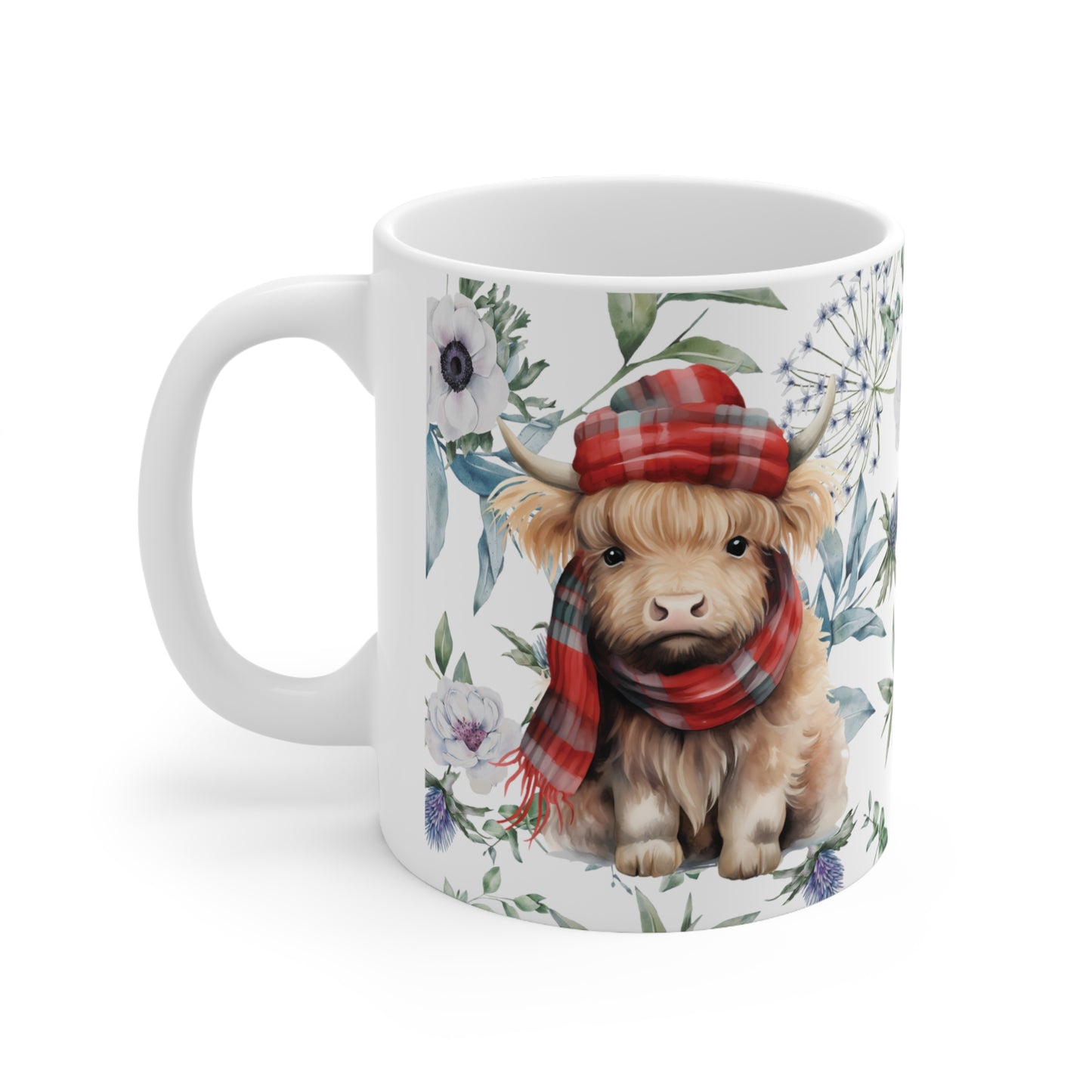 Personalised/Non Personalised Highland Cow, Ceramic Mug 11oz, Highland Cow Mug