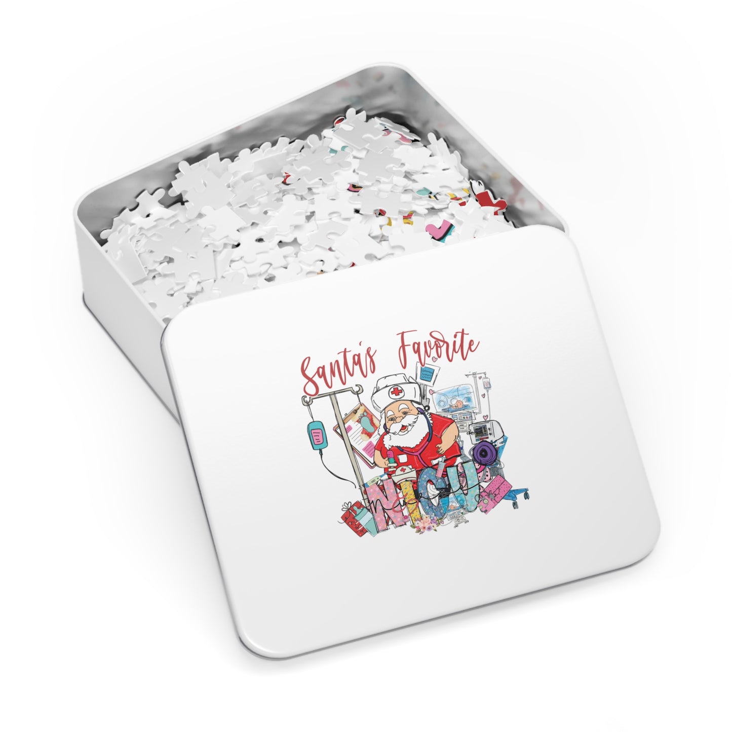 Jigsaw Puzzle, Santa's Favorite NICU Nurse, Personalised/Non-Personalised (30, 110, 252, 500,1000-Piece)