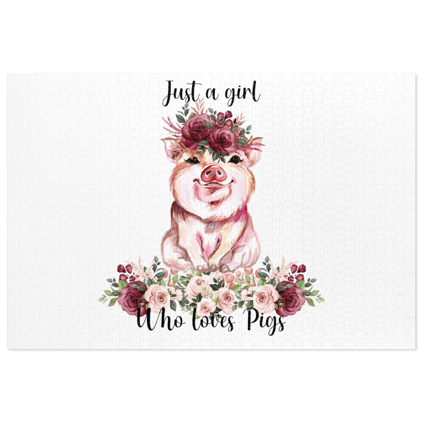 Jigsaw Puzzle, Just a Girl Who Loves Pigs, Personalised/Non-Personalised (30, 110, 252, 500,1000-Piece)