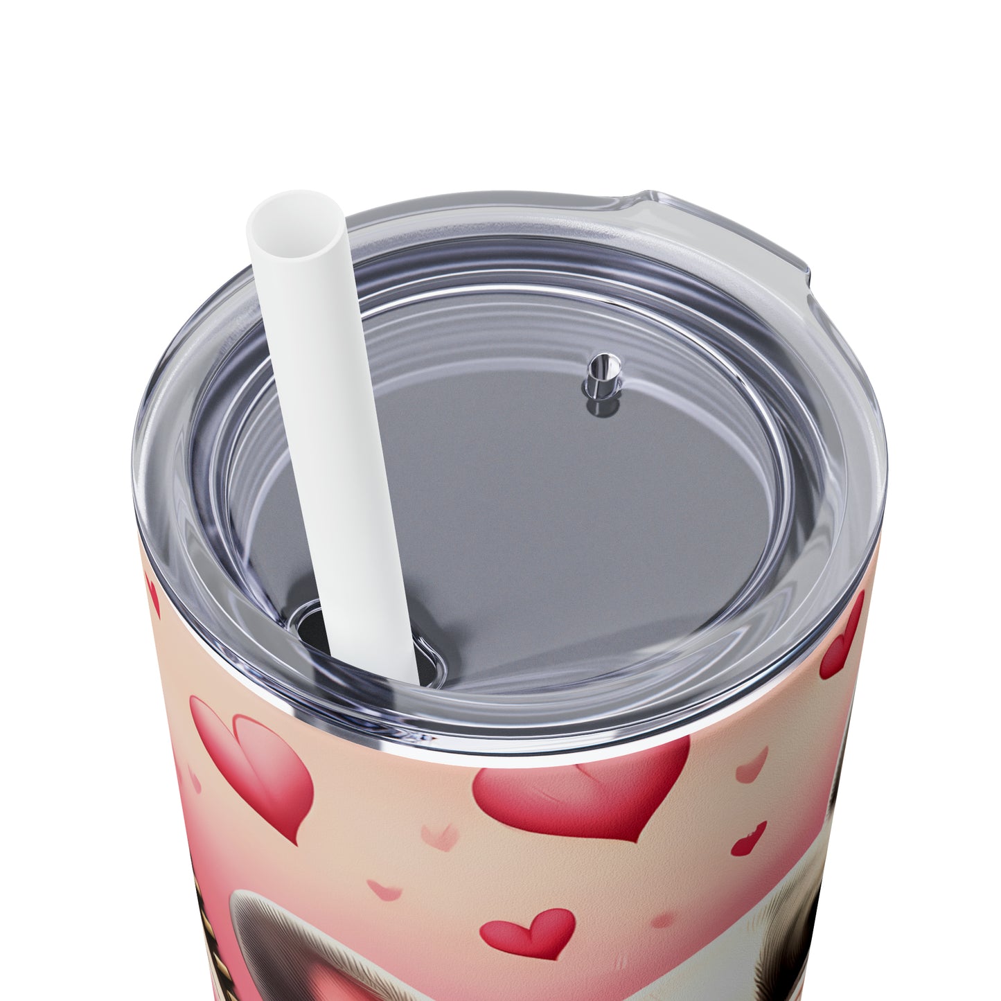 Skinny Tumbler with Straw, 20oz, Dog, Valentines Day, awd-864