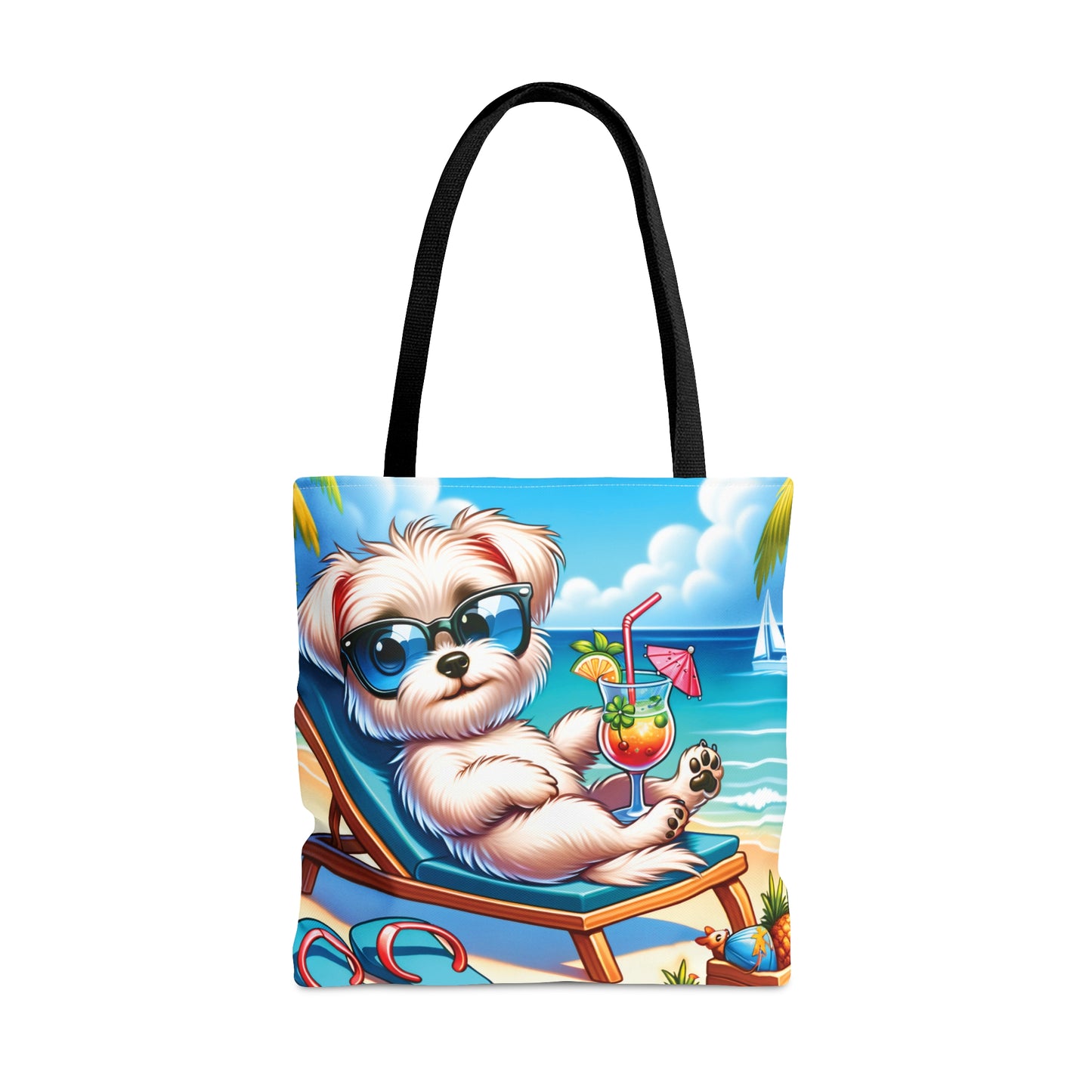 Tote Bag, Dog on Beach, Maltese, Tote bag, awd-1222