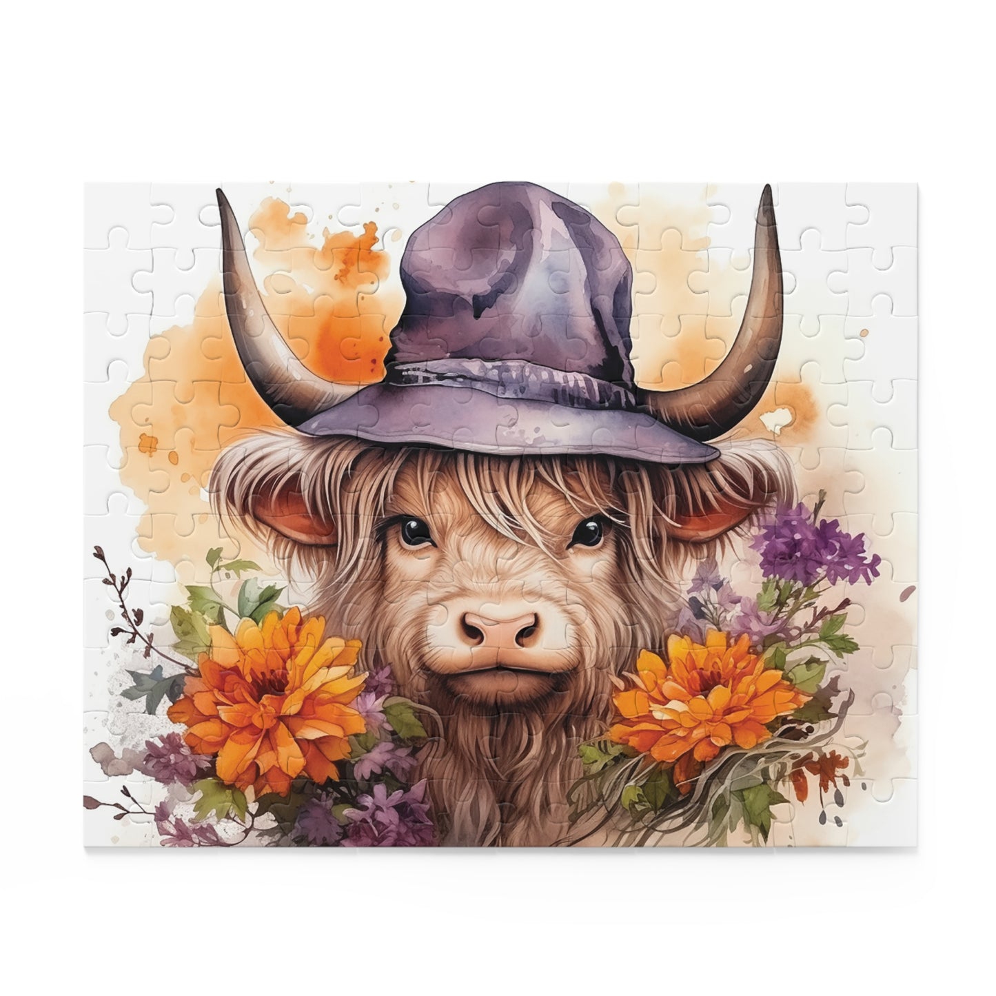 Personalised/Non-Personalised Puzzle, Highland Cow (120, 252, 500-Piece)