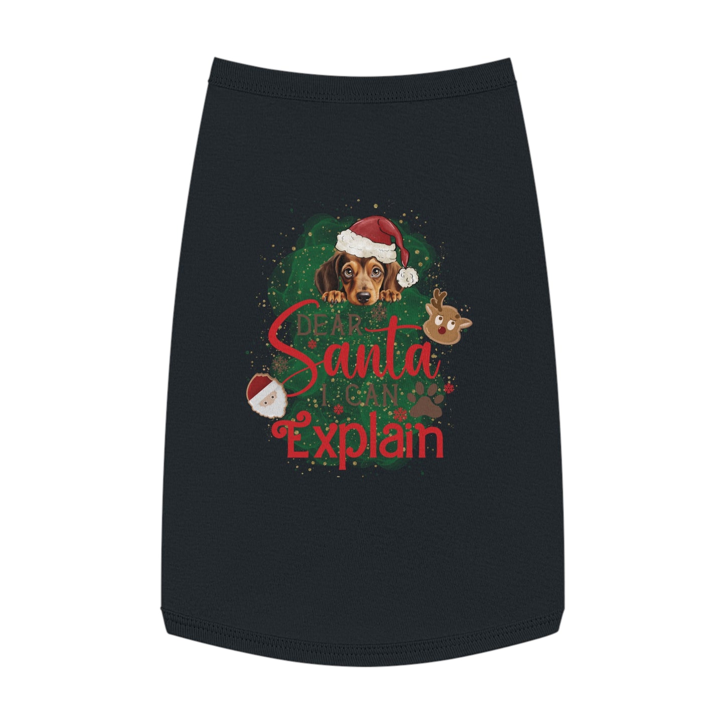 Pet Tank Top, Santa I Can Explain, Christmas Pet Tank Top