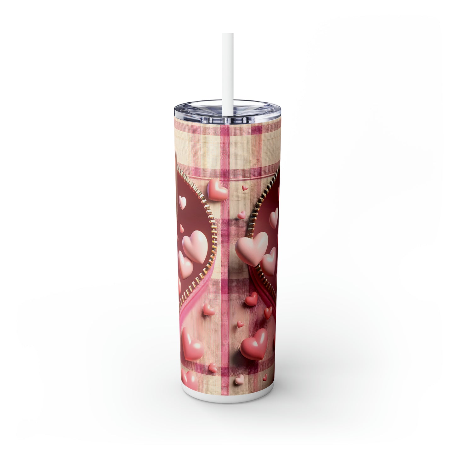 Skinny Tumbler with Straw, 20oz, Dog, Valentines Day, awd-1138