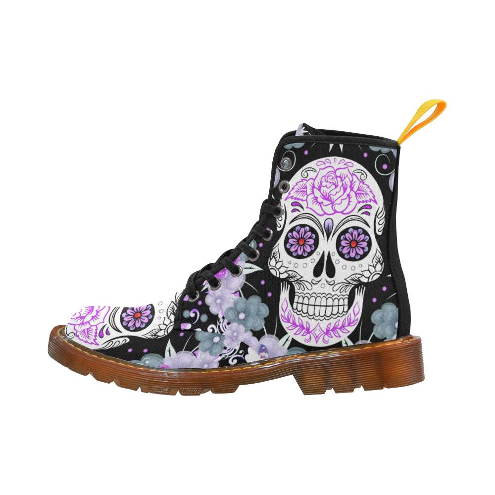 flower skull Martin Boots For Women Model 1203H