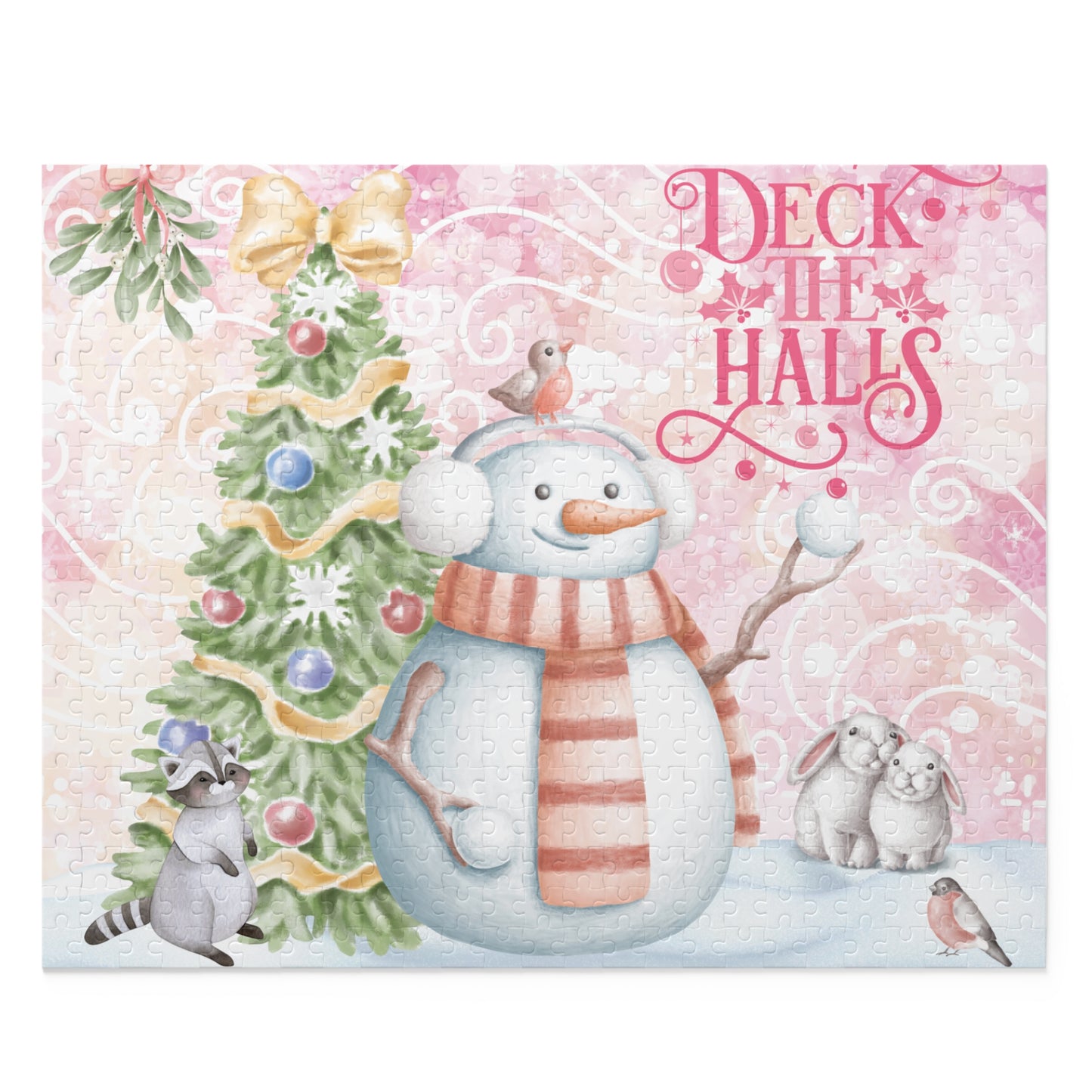 Personalised/Non-Personalised Puzzle, Christmas Snowman (120, 252, 500-Piece)