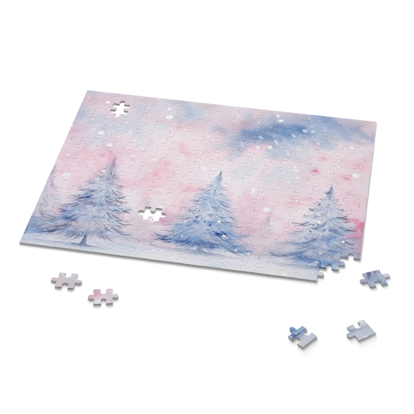 Personalised/Non-Personalised Puzzle, Christmas Trees (120, 252, 500-Piece)