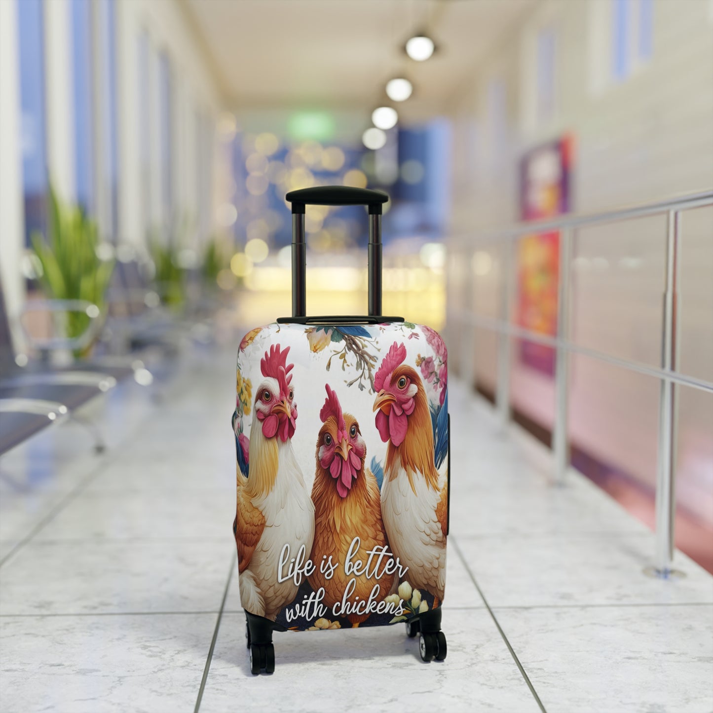 Luggage Cover, Chickens, Life is better with Chickens, awd-1676