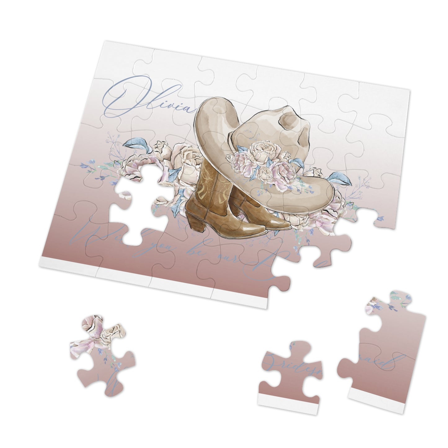 Jigsaw Puzzle, Western, Romance Floral, Bridal, Will you be our Bridesmaid, Personalised/Non-Personalised (30, 110, 252, 500,1000-Piece)