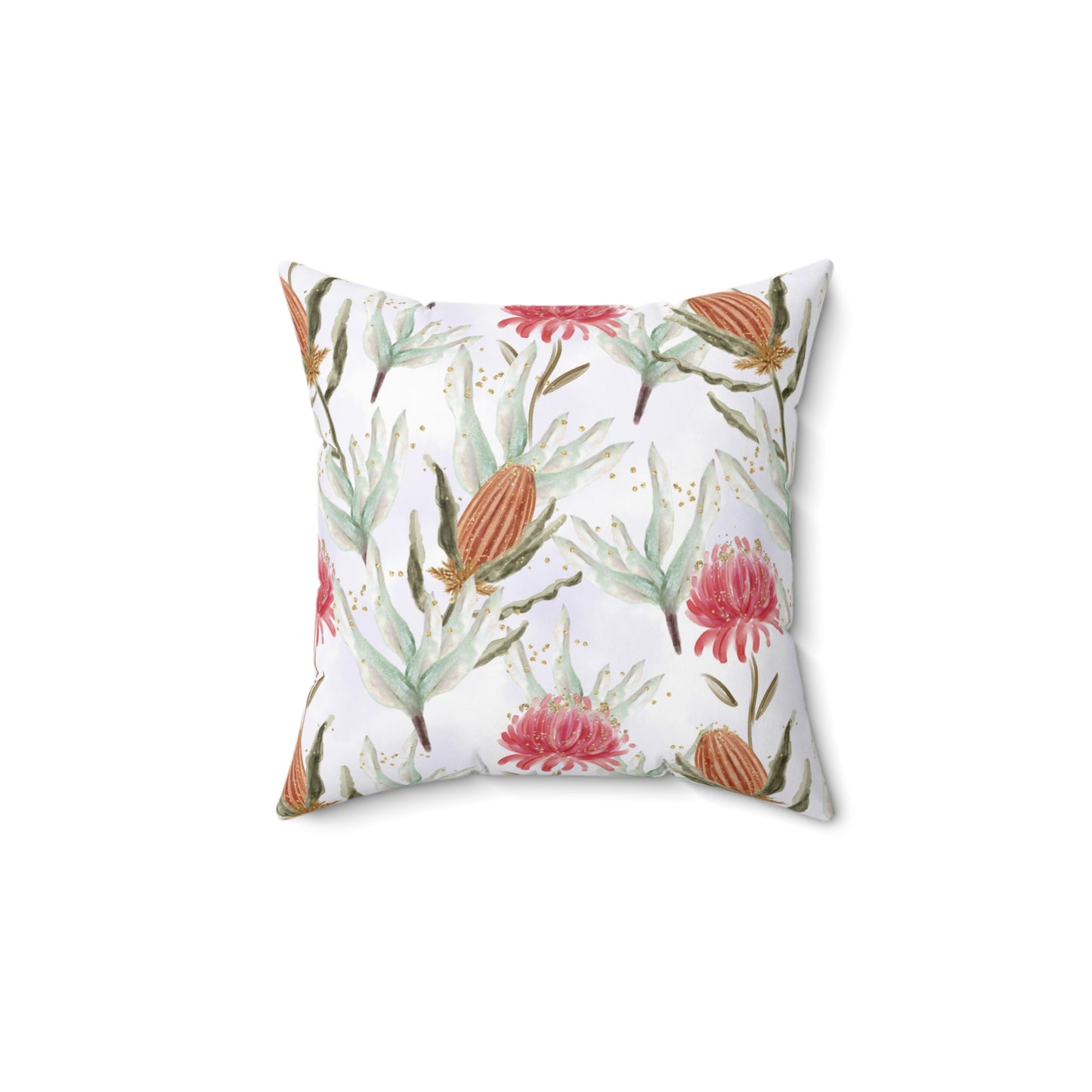 Polyester Square Pillow, Australian Flora