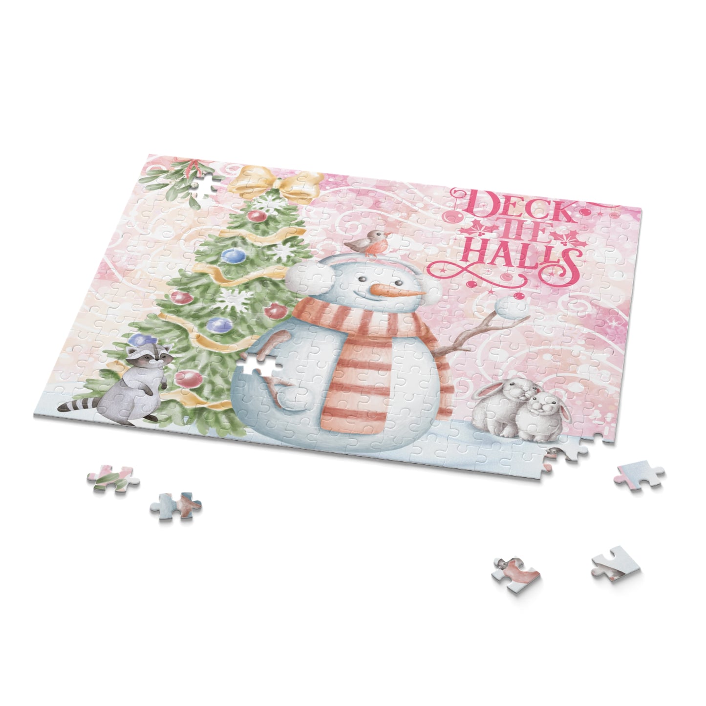 Personalised/Non-Personalised Puzzle, Christmas Snowman (120, 252, 500-Piece)