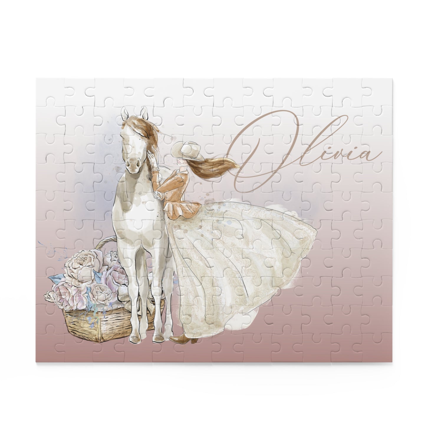 Personalised/Non-Personalised Puzzle, Just a Girl Who Loves Horses (120, 252, 500-Piece)