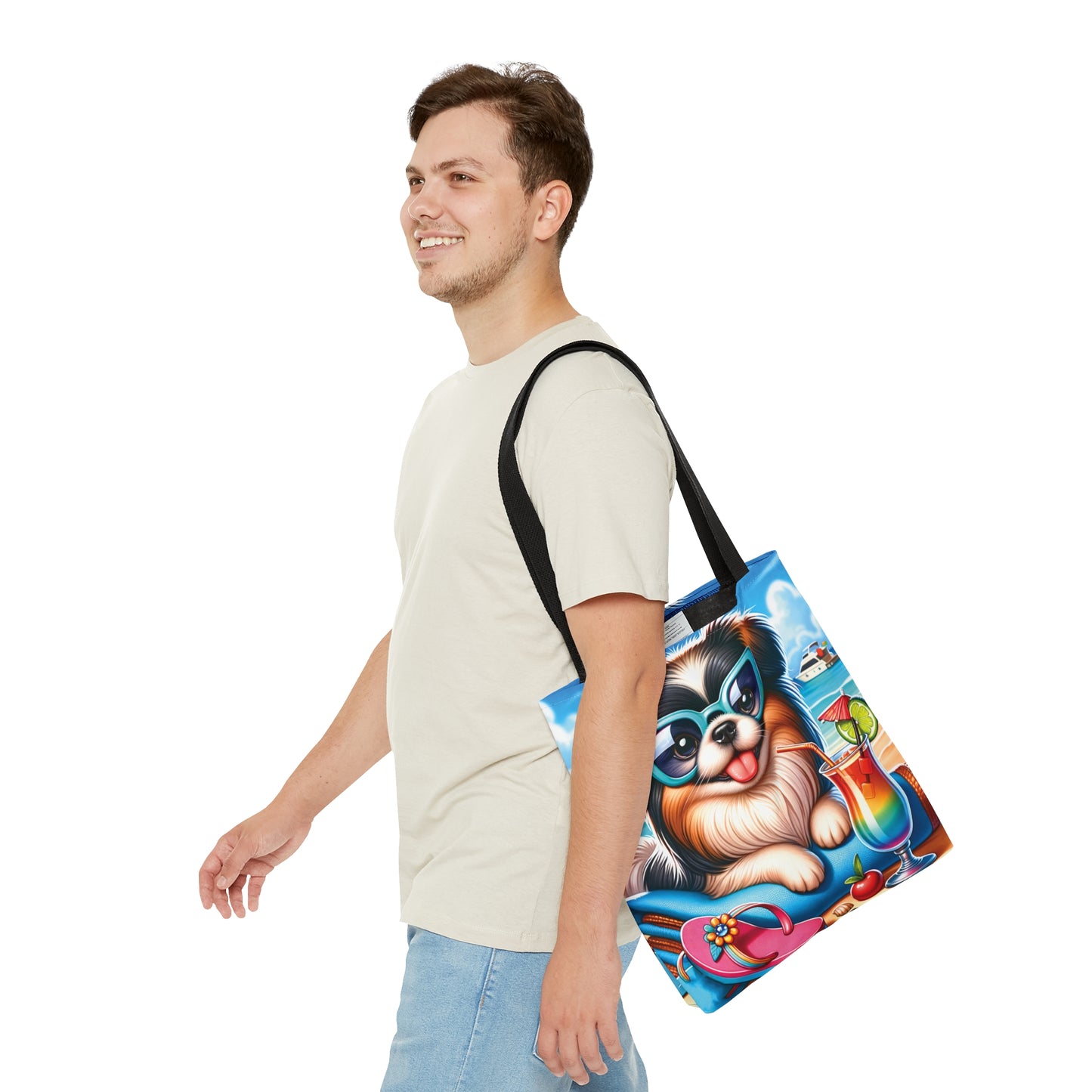 Tote Bag, Dog on Beach, Pekinese, Tote bag,  awd-1230