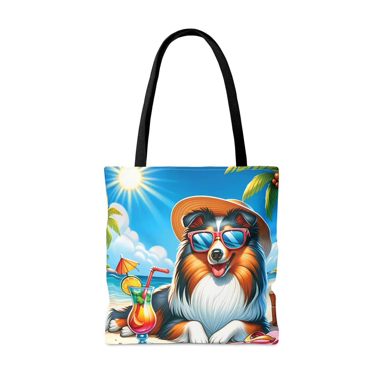 Tote Bag, Dog on Beach, Sheltie, Tote bag, awd-1243