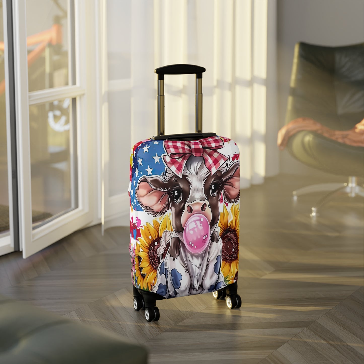 Luggage Cover, Sunflowers, Highland Cow, awd-3101