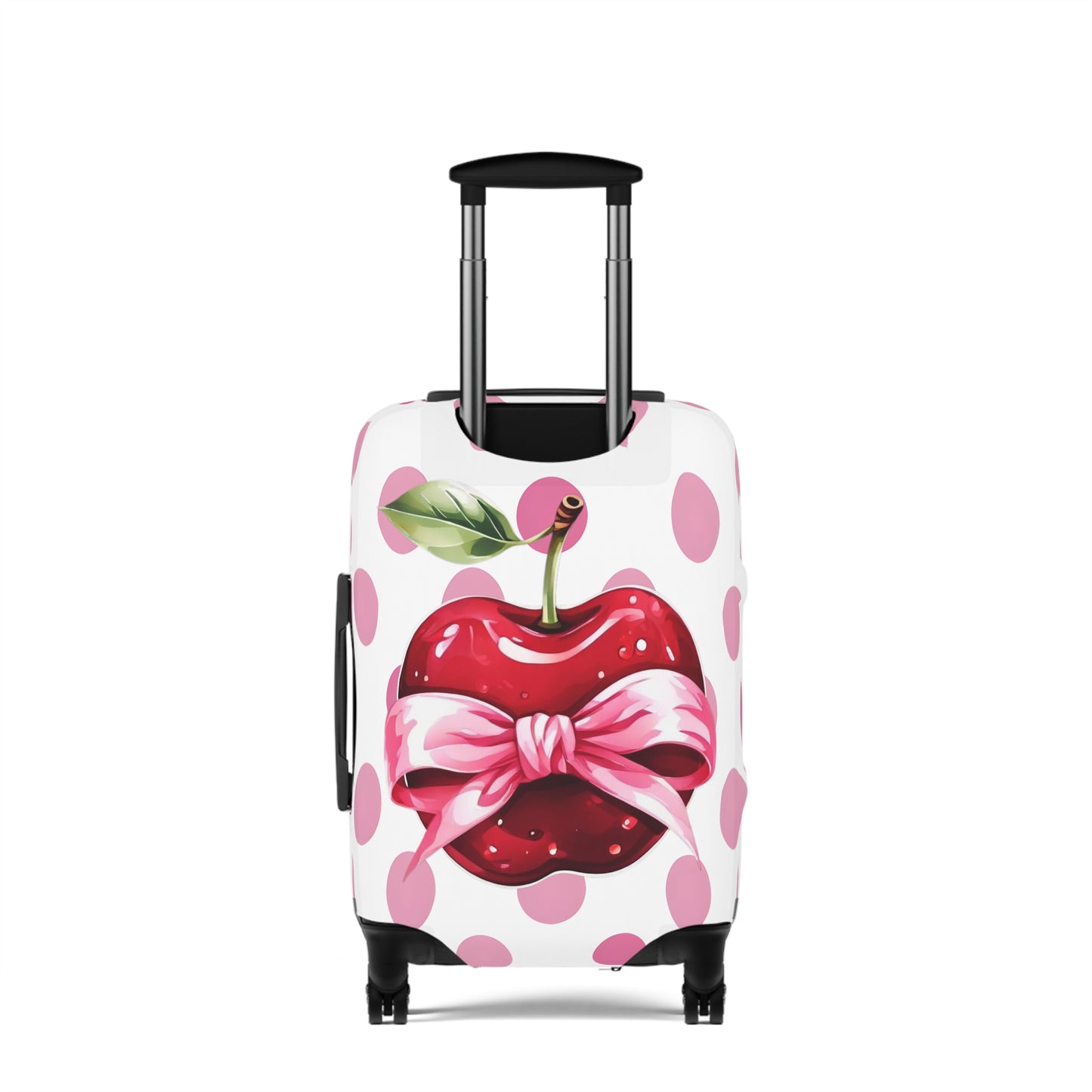 Luggage Cover, Rockabilly, Coquette, Pink Polka Dots, Apple and Ribbon, awd-2525