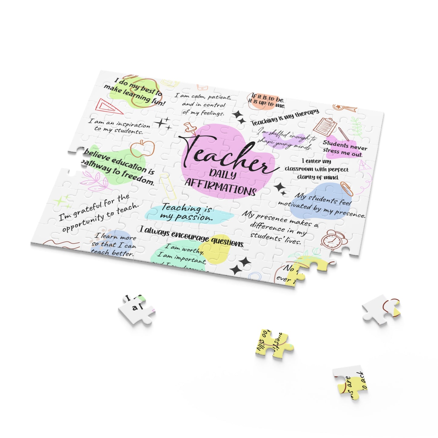 Personalised/Non-Personalised Puzzle, Affirmation's, Teacher (120, 252, 500-Piece)