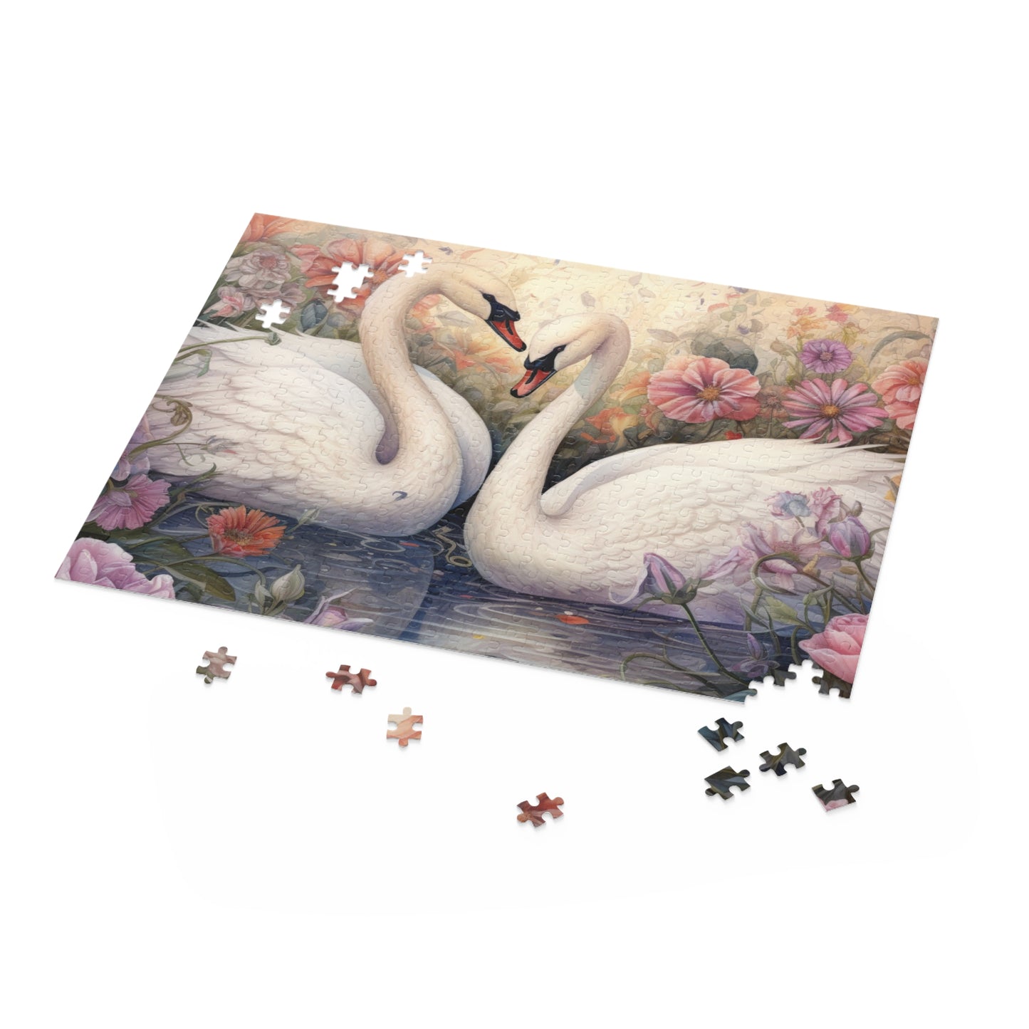 Personalised/Non-Personalised Puzzle, Swan (120, 252, 500-Piece)